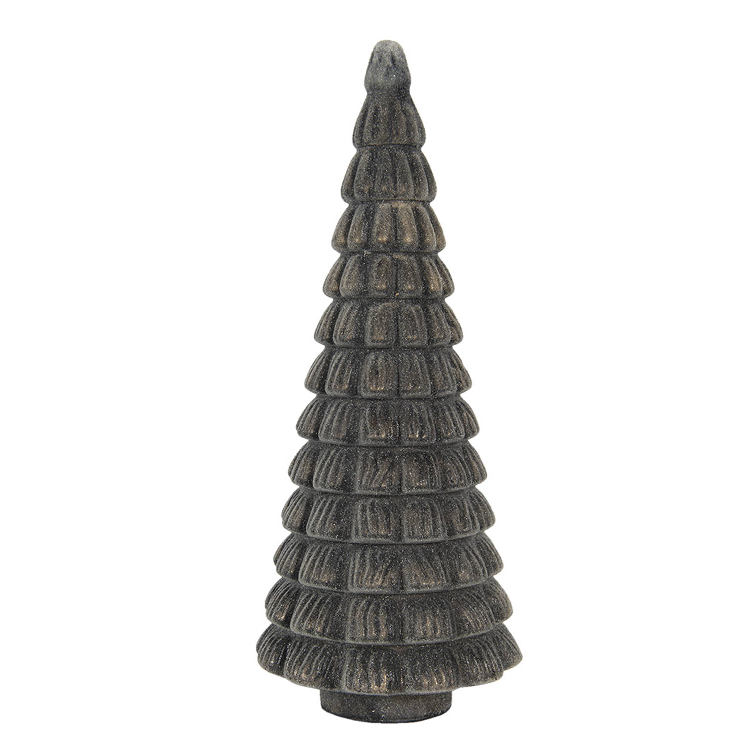 HAES DECO - Decoratieve Kerstboom - Formaat Ø 18x46 cm - Kleur Bruin - Materiaal Glas - Kerstversiering, Kerstdecoratie