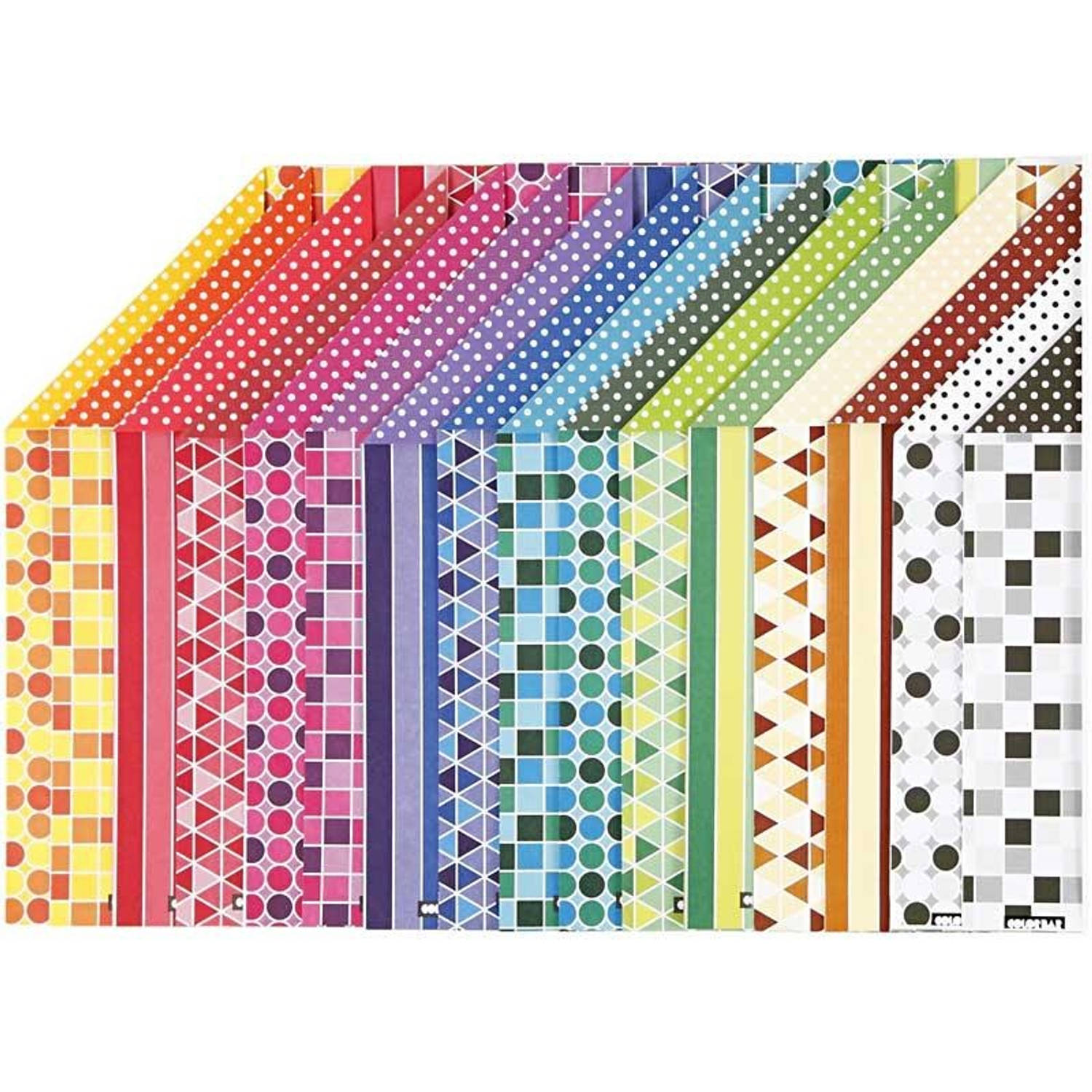 Creotime patroonpapier 21 x 29,7 cm 16 stuks multicolor