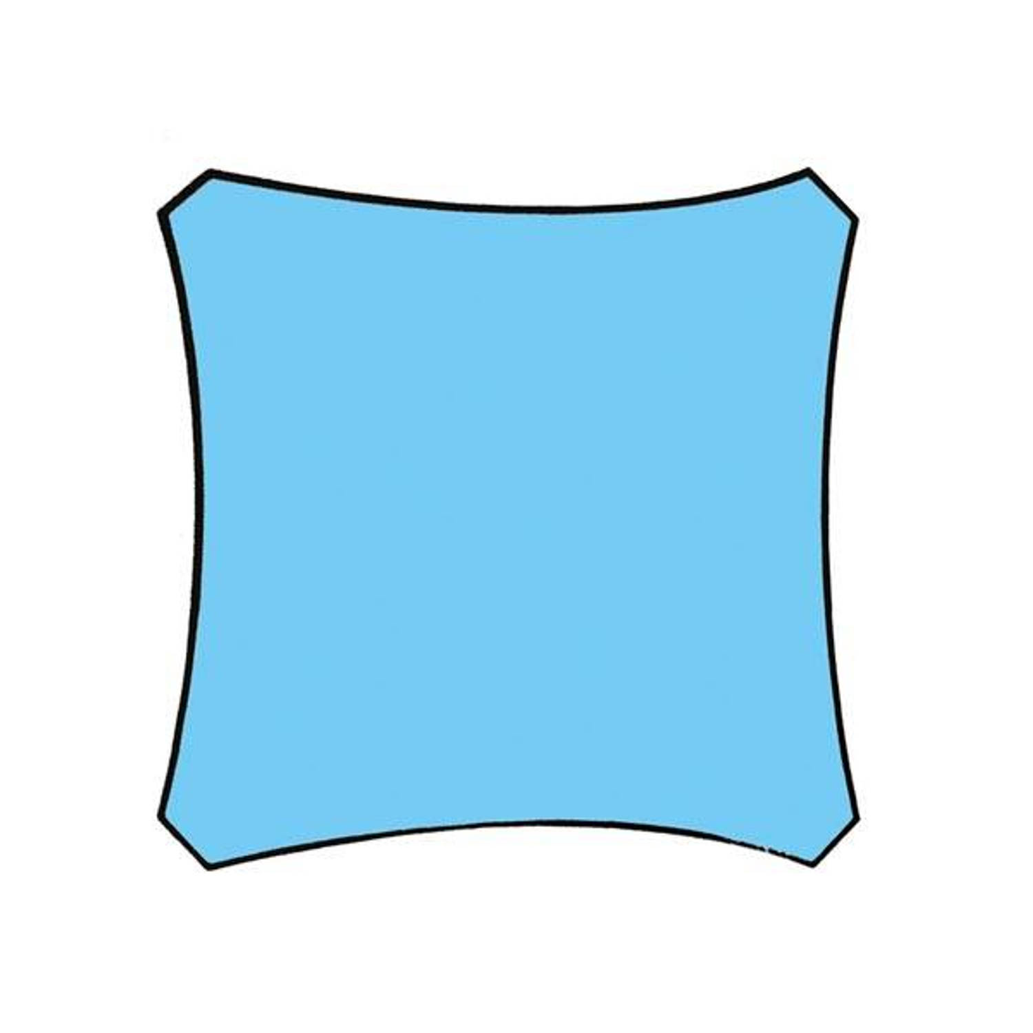 Velleman Schaduwdoek Vierkant 3,6x3,6 Hemelsblauw met Bevestigingsset