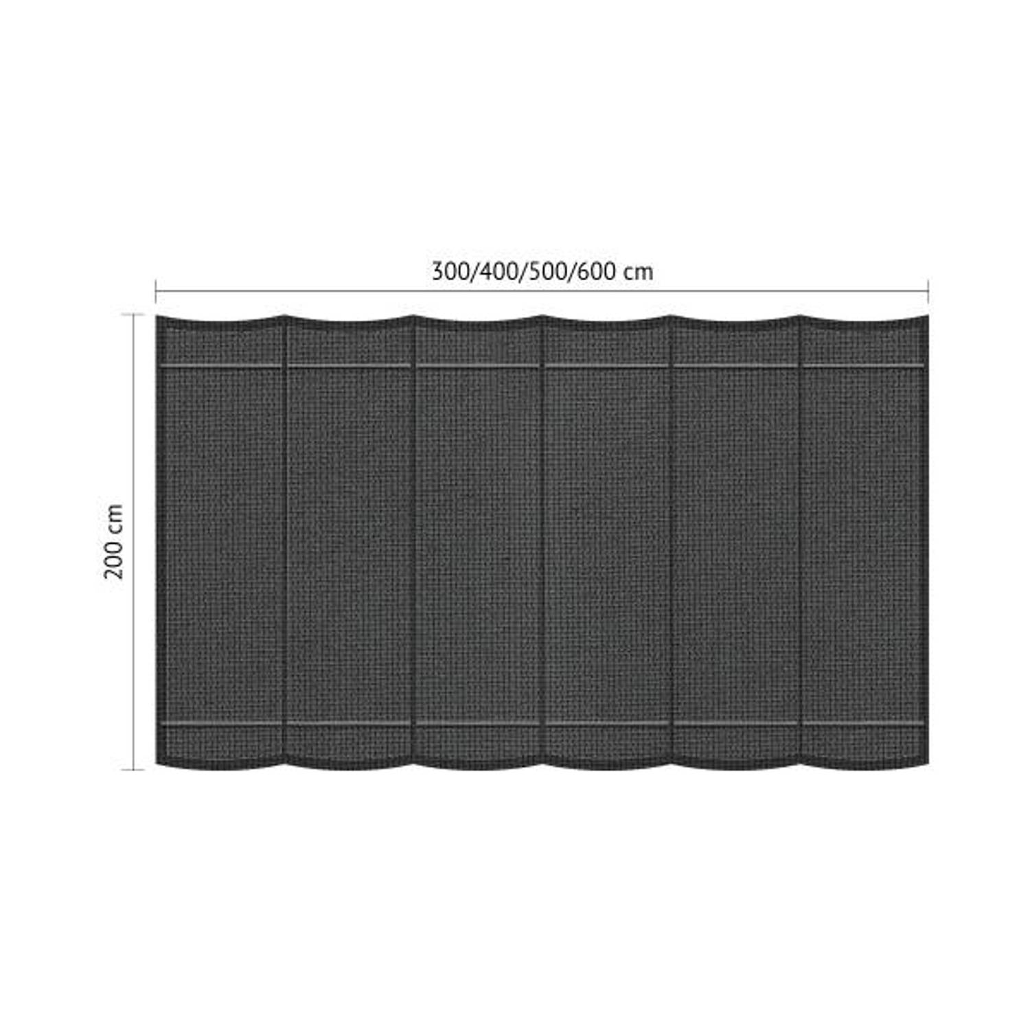 Shadow Comfort Harmonicadoek 2x6m Carbon Black incl. bevestigingsset