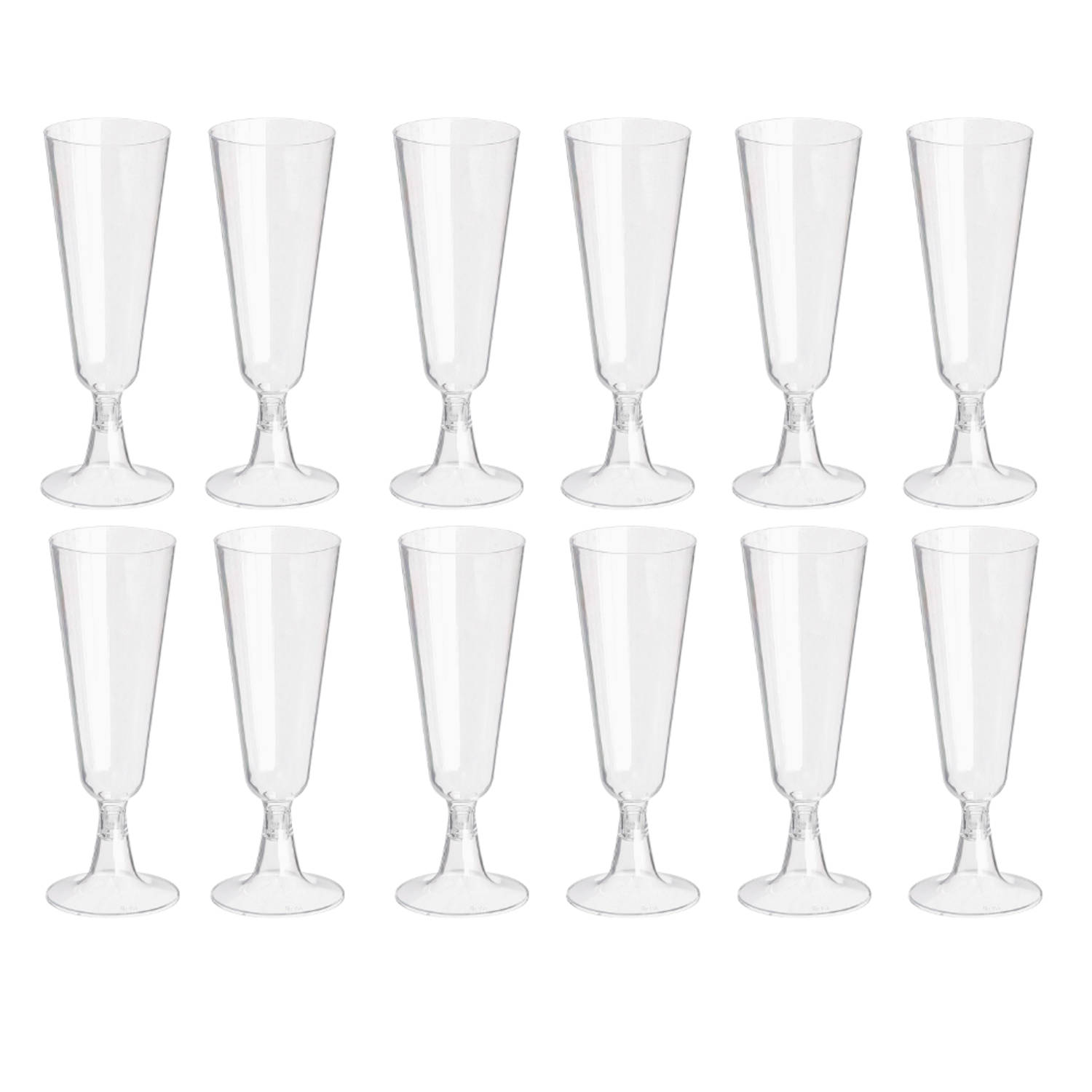 OTIX Champagne Glazen - Plastic - 12 stuks - Wegwerp - 150ml - Transparant - Kunststof