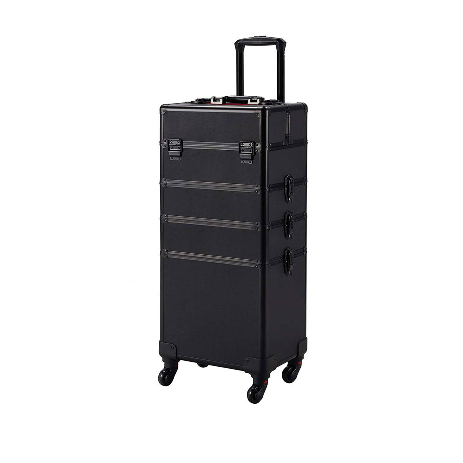 Kapperstrolley - Zwart - Mobiele Koffer voor Kappers - Beauty Koffer - Pedicure Koffer - Nagelstyliste Koffer - Visagie Koffer