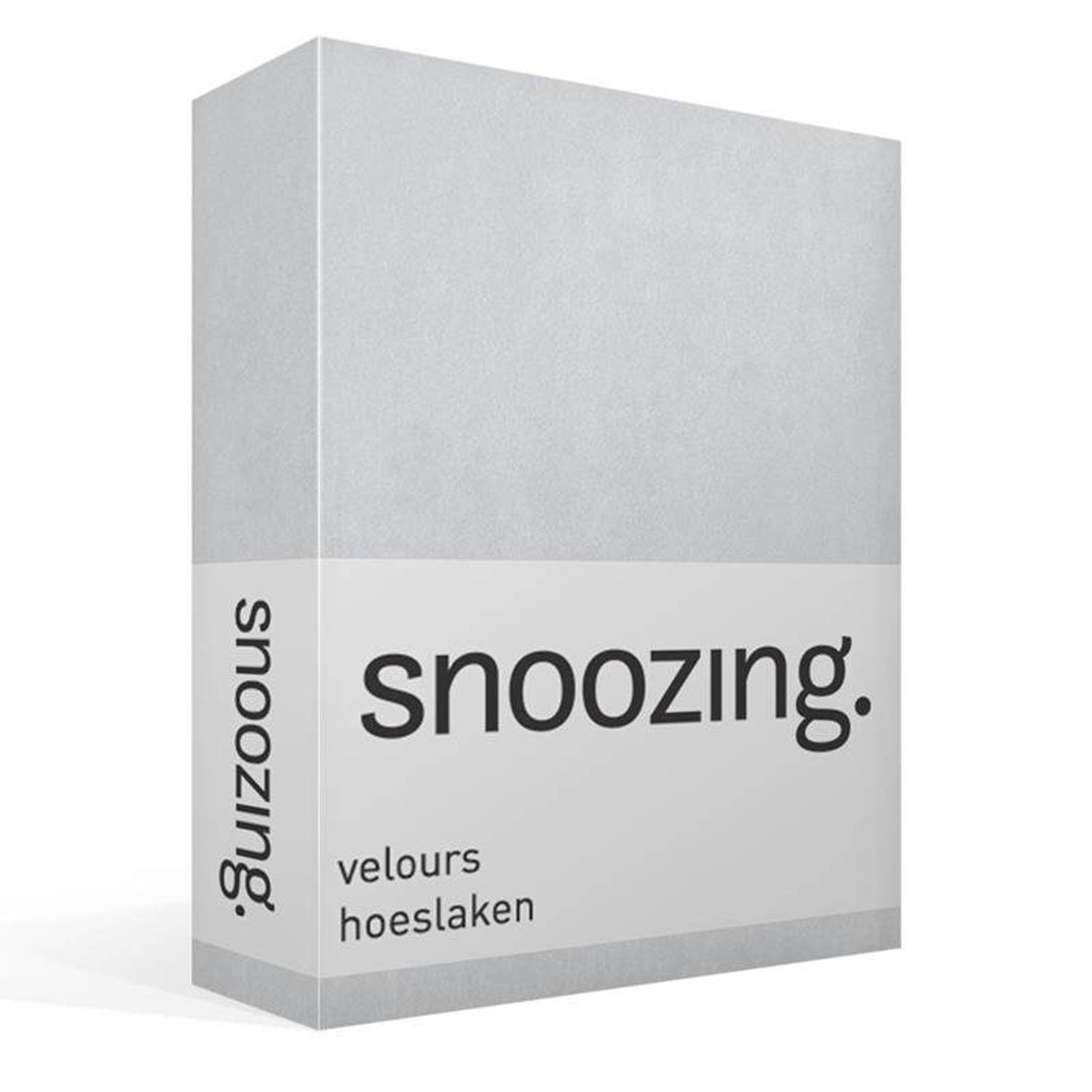 Snoozing velours hoeslaken - Tweepersoons - Grijs
