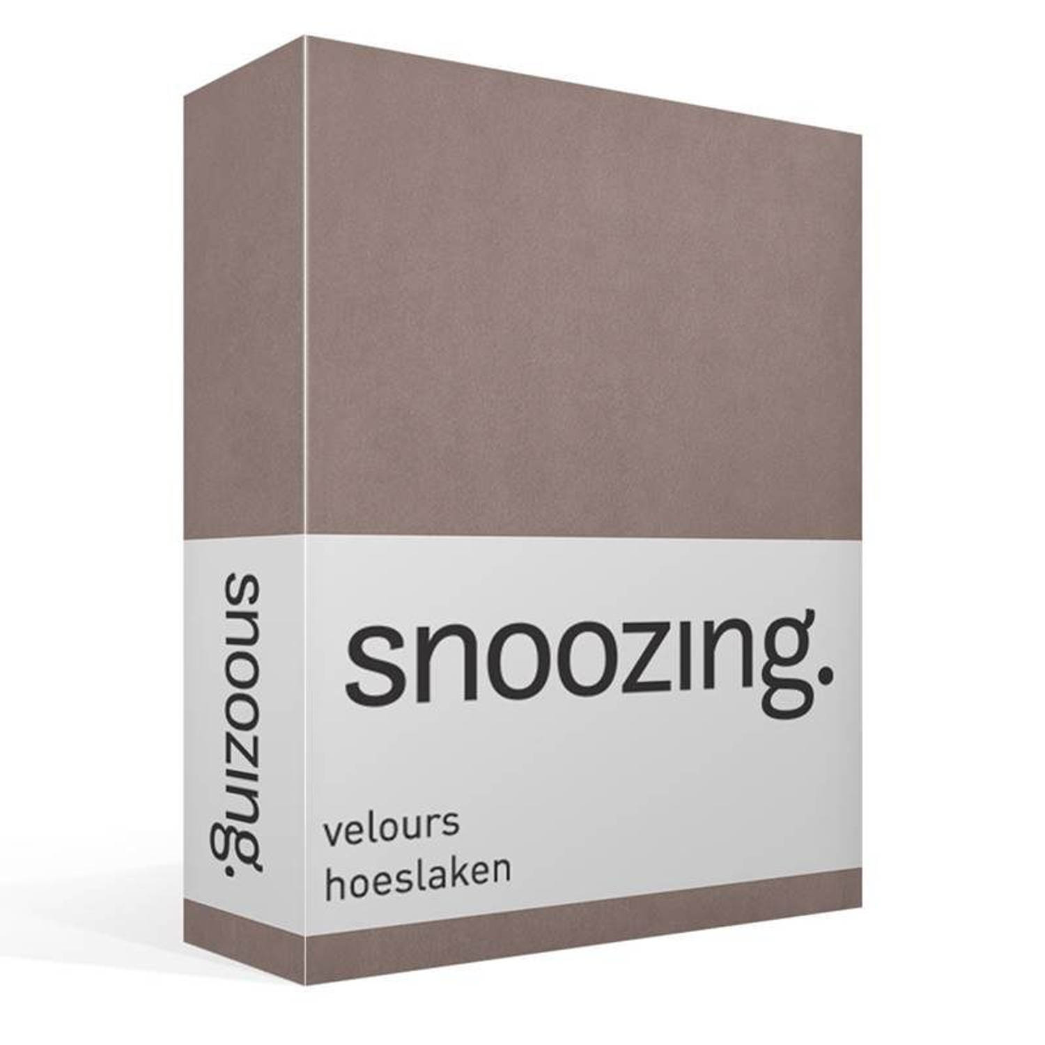 Snoozing velours hoeslaken - Eenpersoons - Taupe