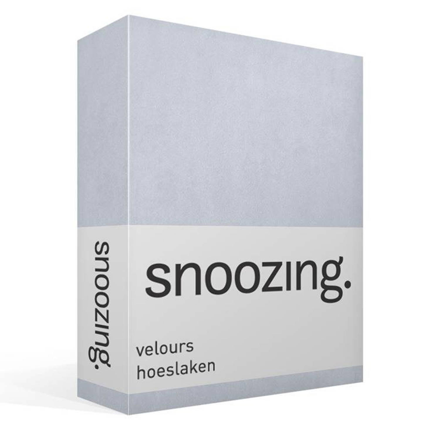 Snoozing velours hoeslaken - Eenpersoons - Hemel