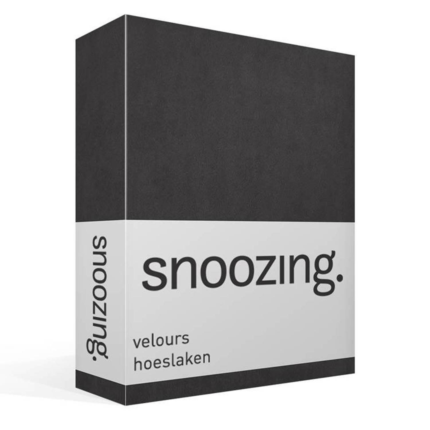 Snoozing velours hoeslaken - Tweepersoons - Antraciet