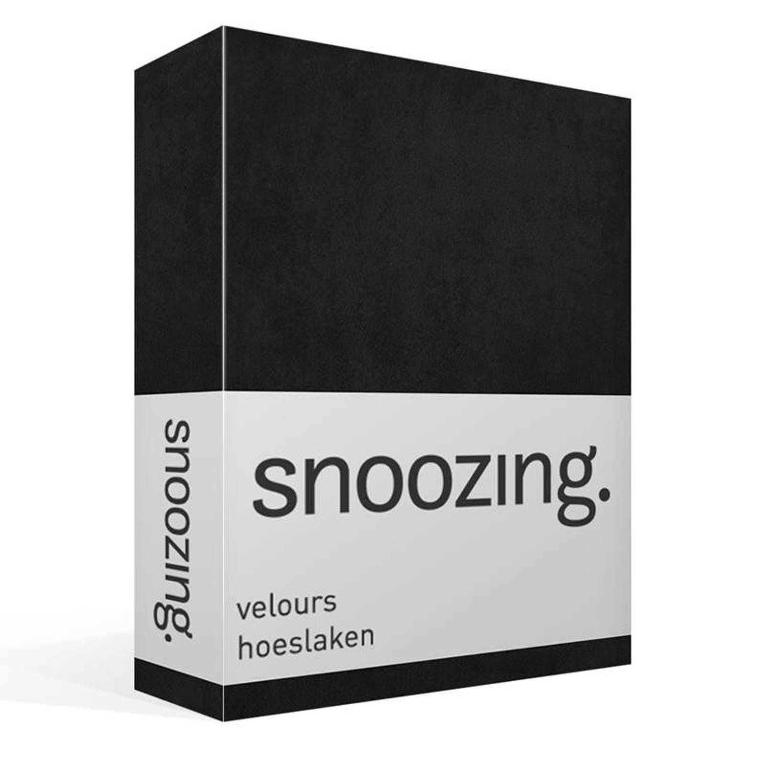 Snoozing velours hoeslaken - Eenpersoons - Zwart