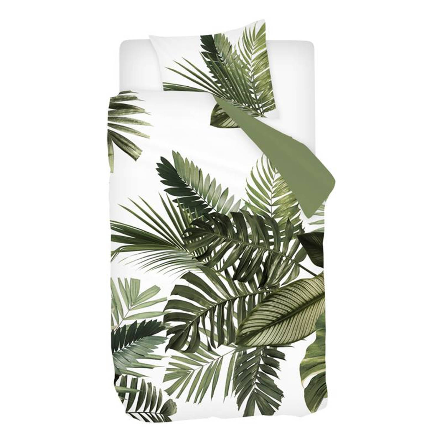 Snoozing Palm Leaves Dekbedovertrek - Junior - 120x150 cm - Groen
