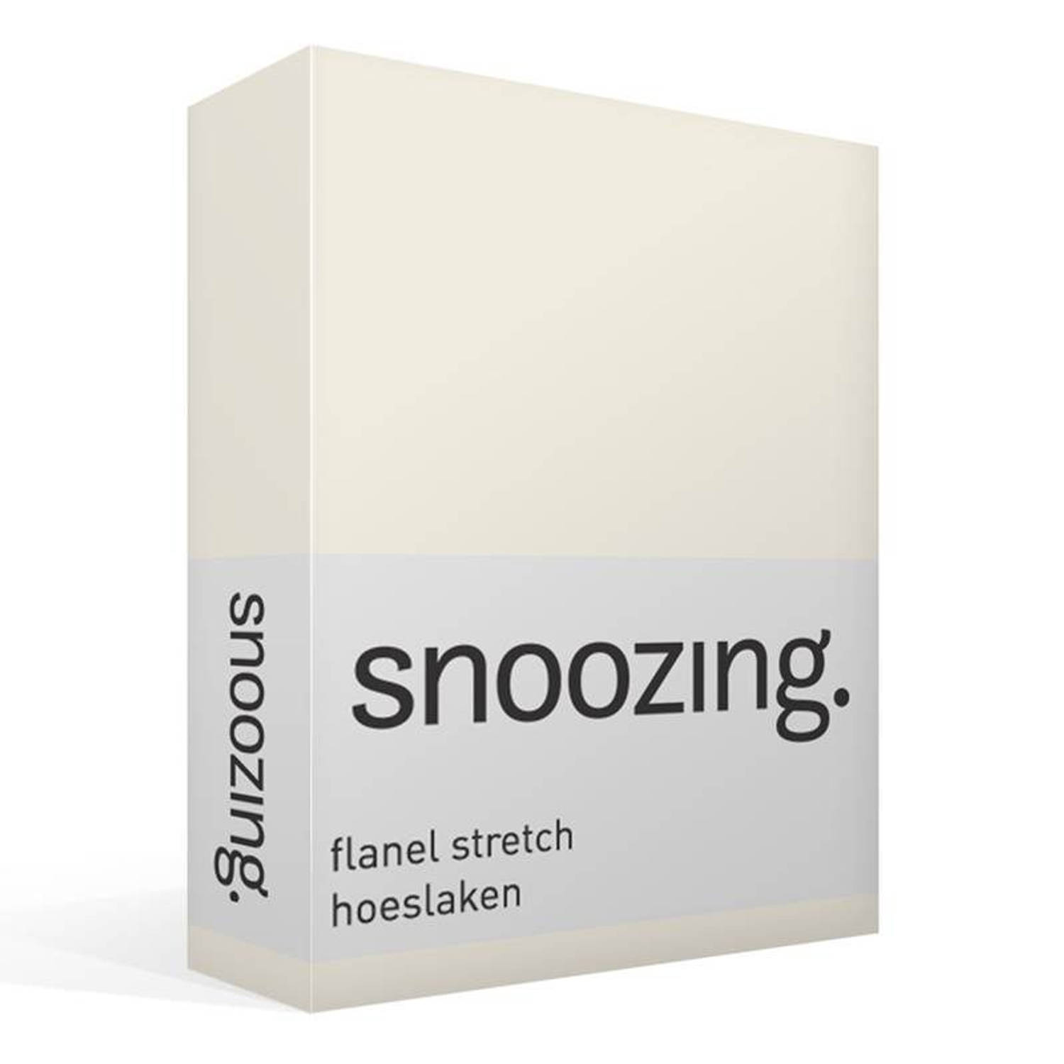 Snoozing stretch flanel hoeslaken - Tweepersoons - Ivoor