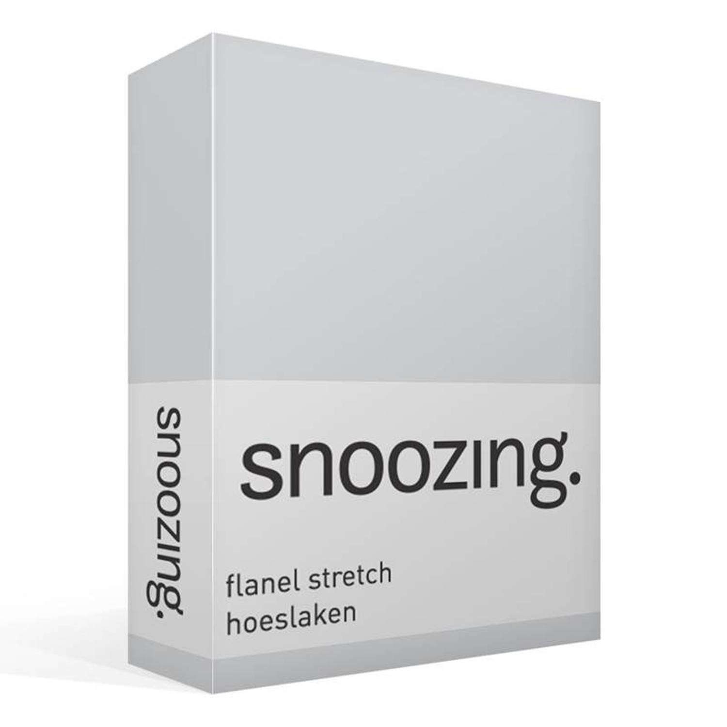 Snoozing stretch flanel hoeslaken - Lits-jumeaux - Grijs
