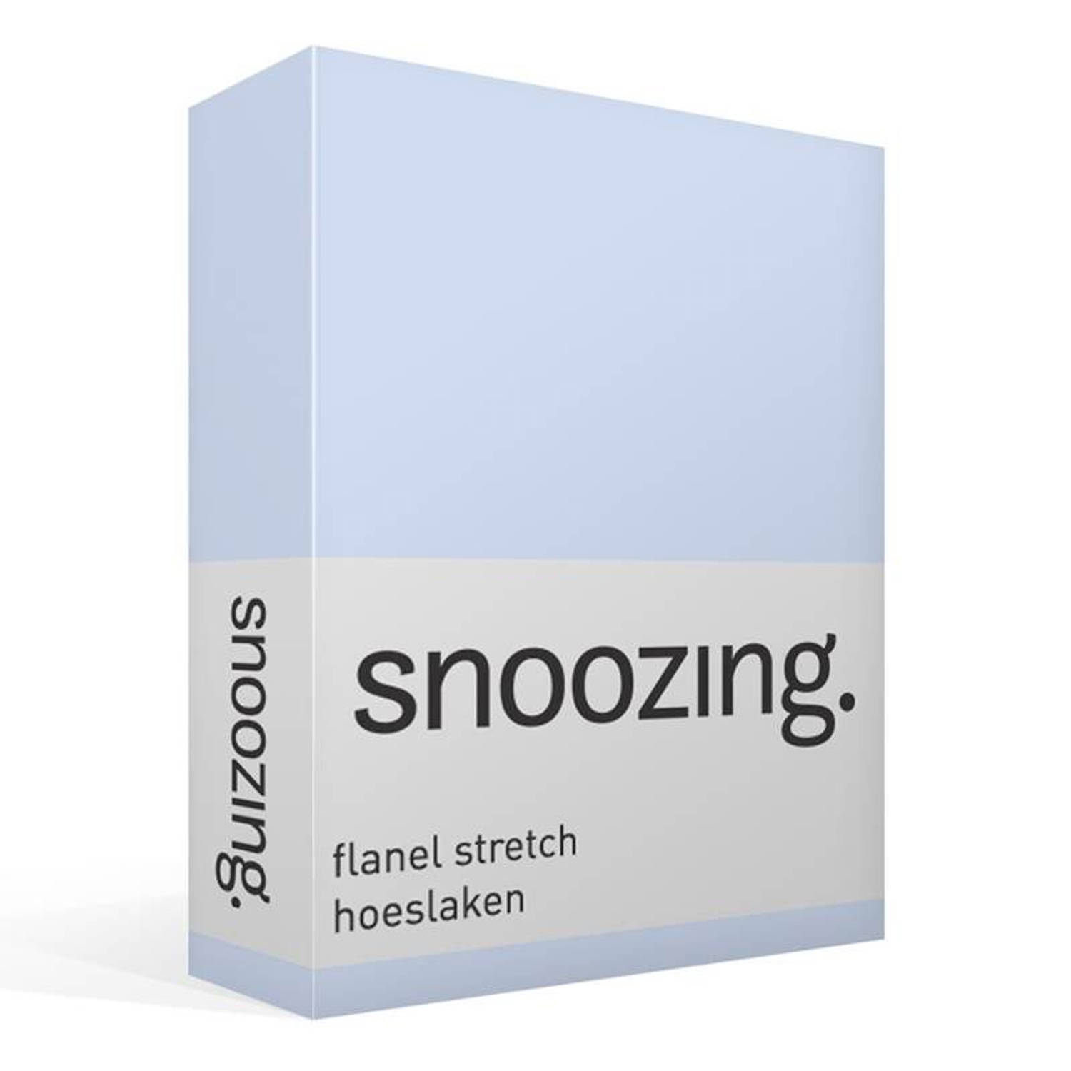 Snoozing stretch flanel hoeslaken - Eenpersoons - Hemel