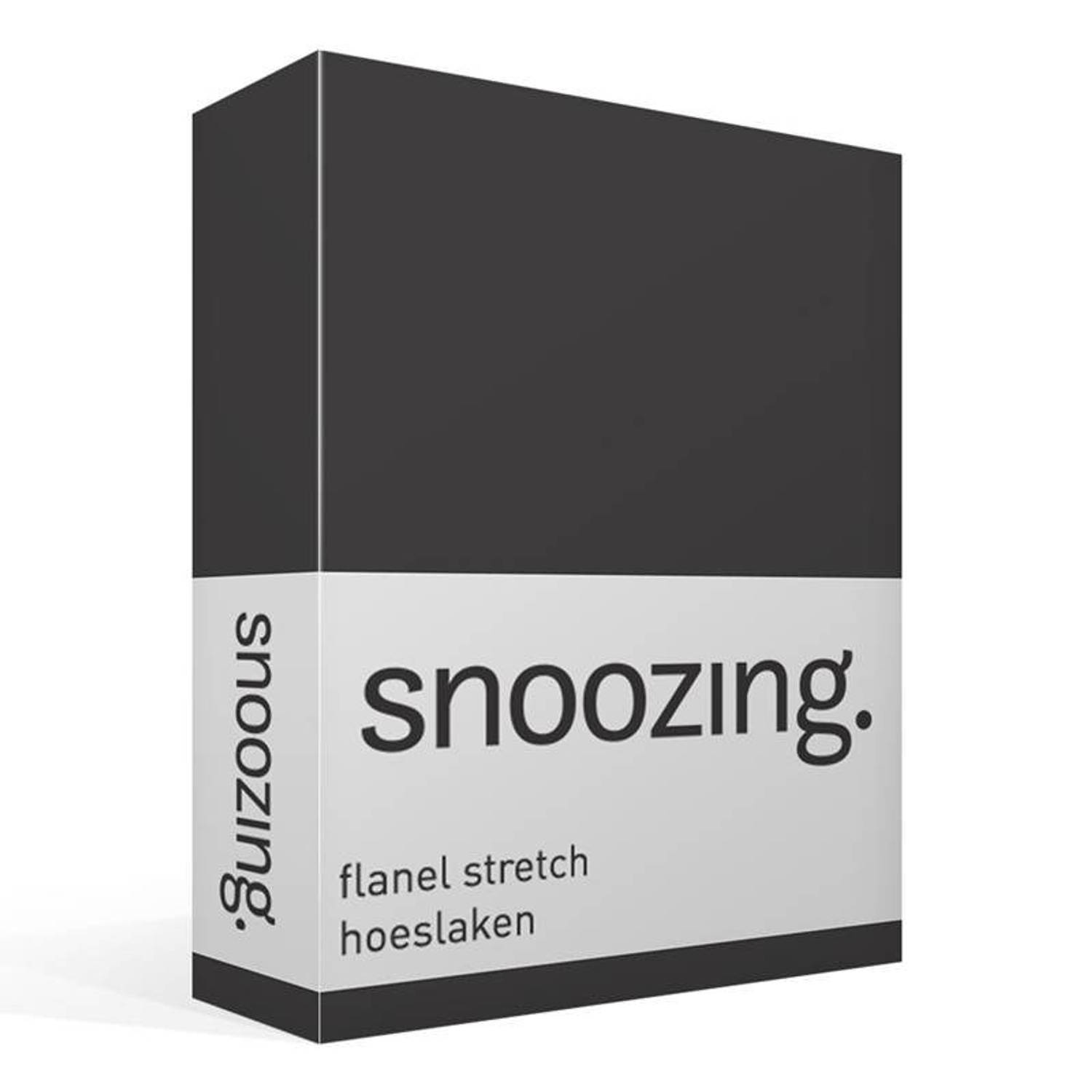 Snoozing stretch flanel hoeslaken - Eenpersoons - Antraciet