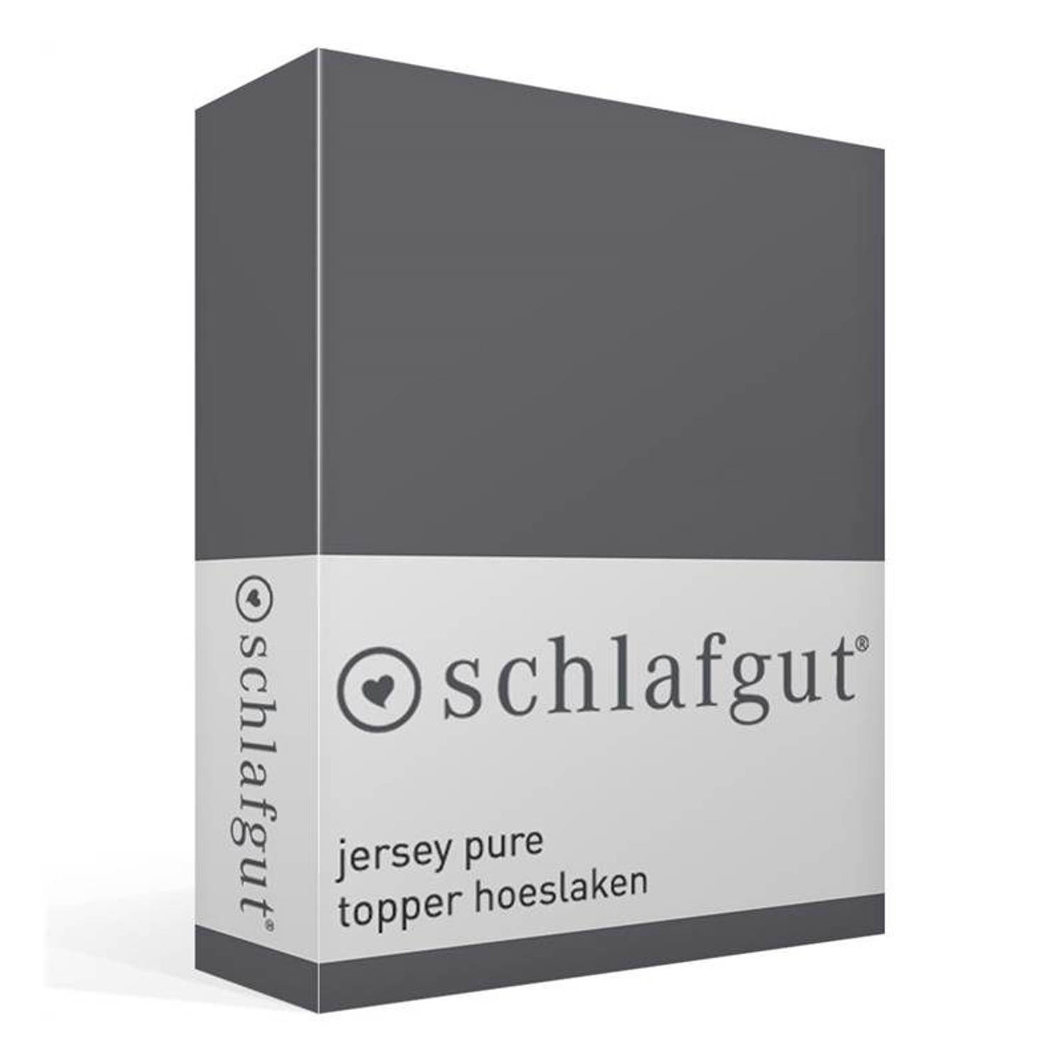 Schlafgut Jersey Pure topper hoeslaken - Tweepersoons - Grey Deep