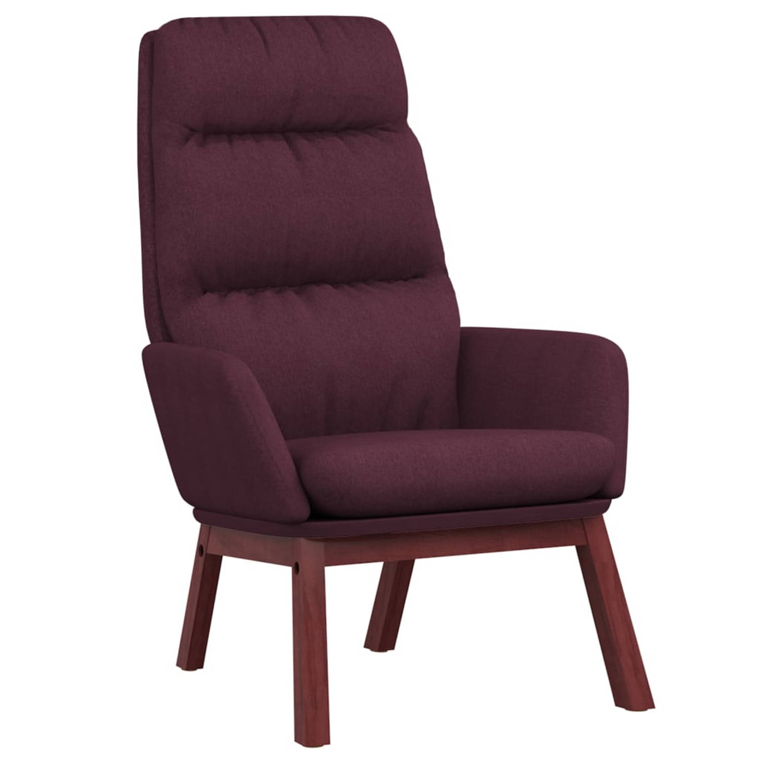 The Living Store Relaxstoel stof paars - Fauteuil
