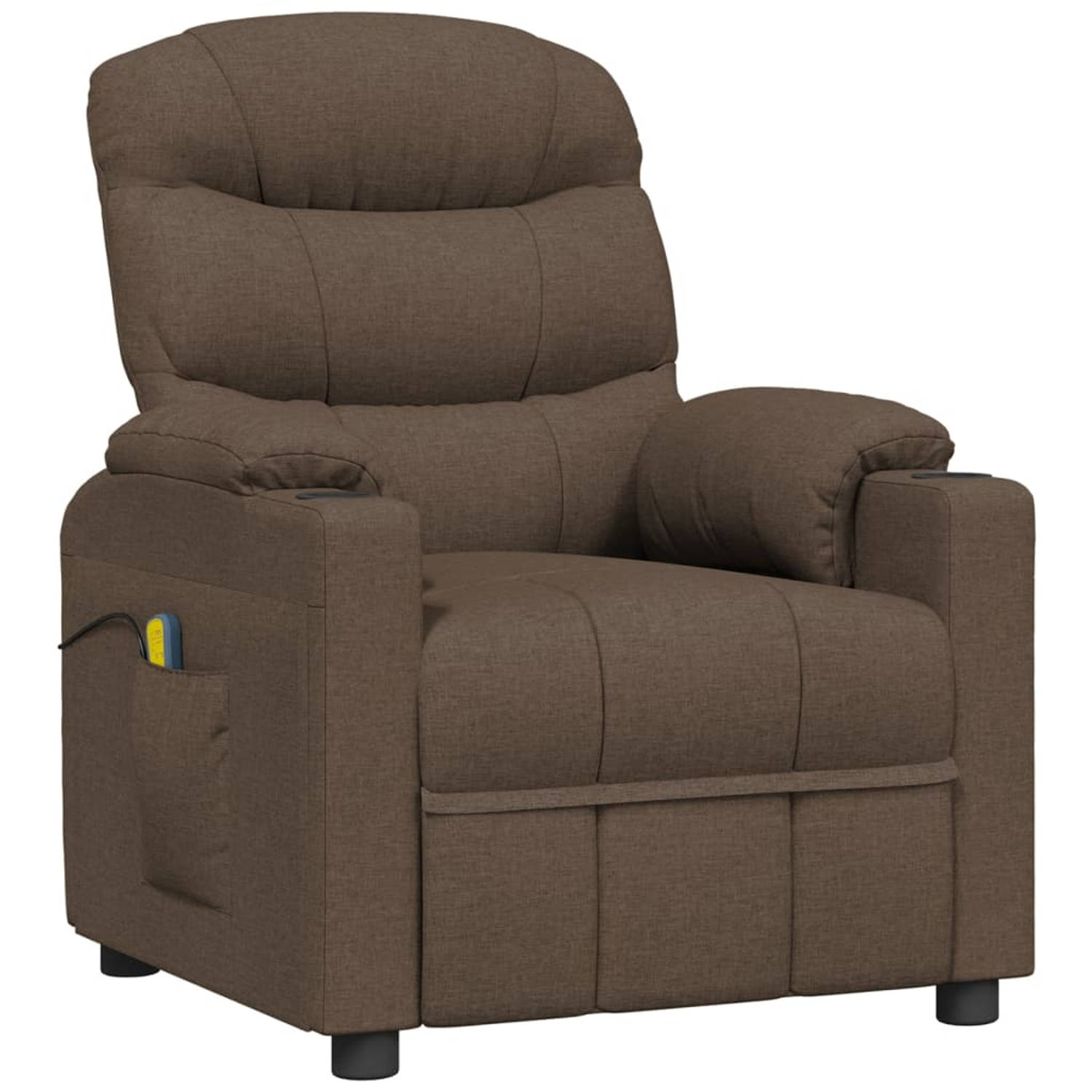 The Living Store Massagestoel stof bruin - Fauteuil