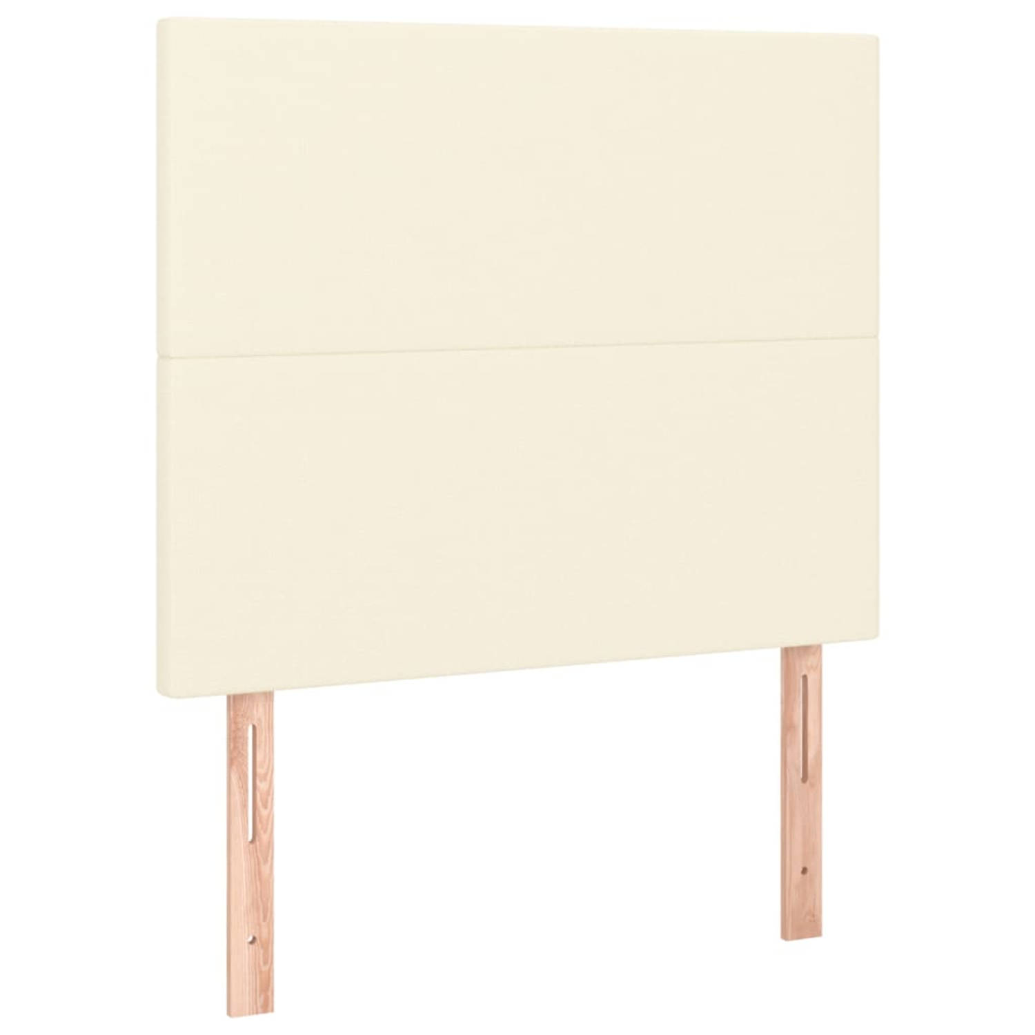 The Living Store Hoofdbord - Hoofdeind Set - Crème Kunstleer - 100x5x78/88 cm - Duurzaam en Verstelbaar