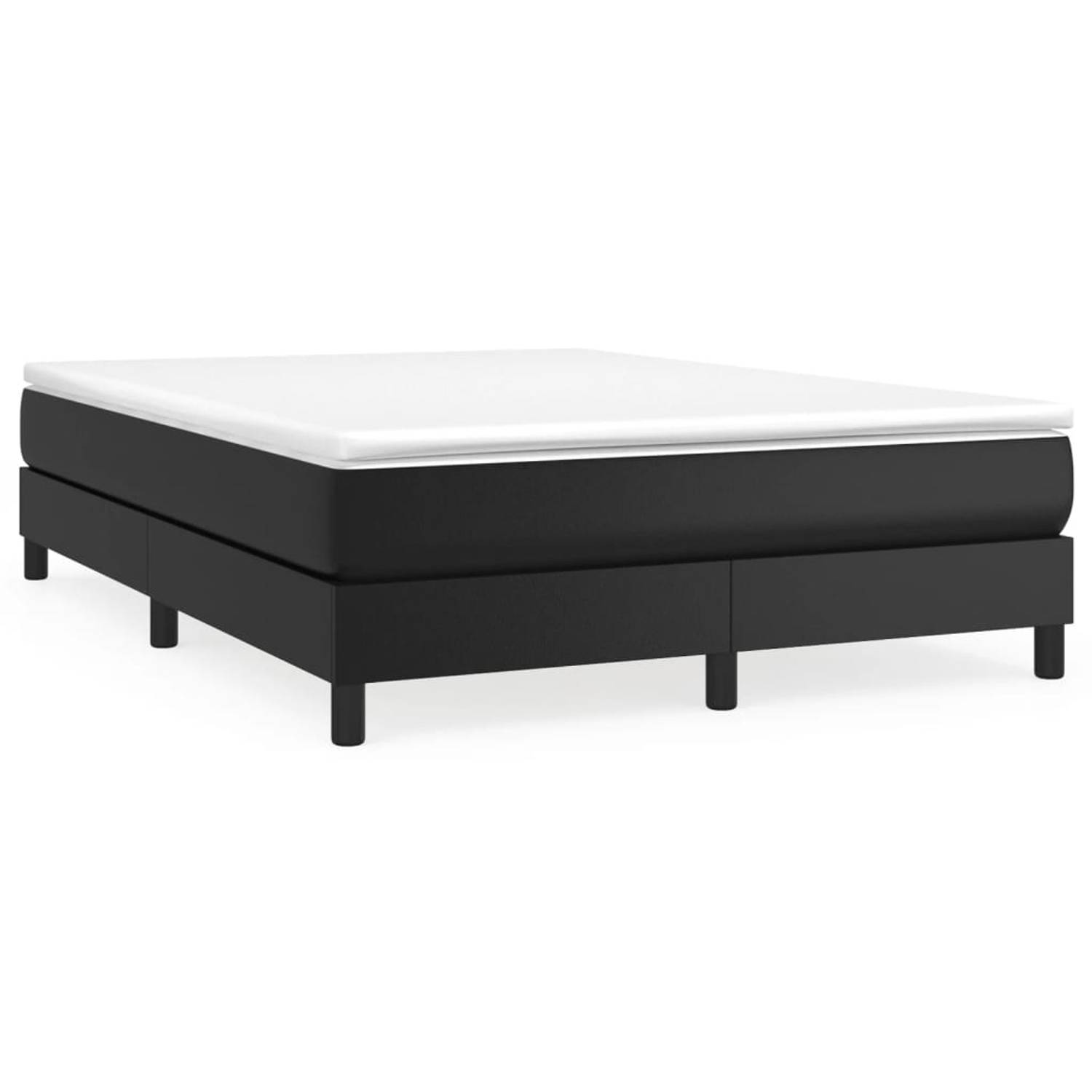 The Living Store Boxspringframe kunstleer zwart 140x200 cm - Boxspringframe - Boxspringframes - Bed - Ledikant - Slaapmeubel - Bedframe - Bedbodem - Tweepersoonsbed - Boxspring - B