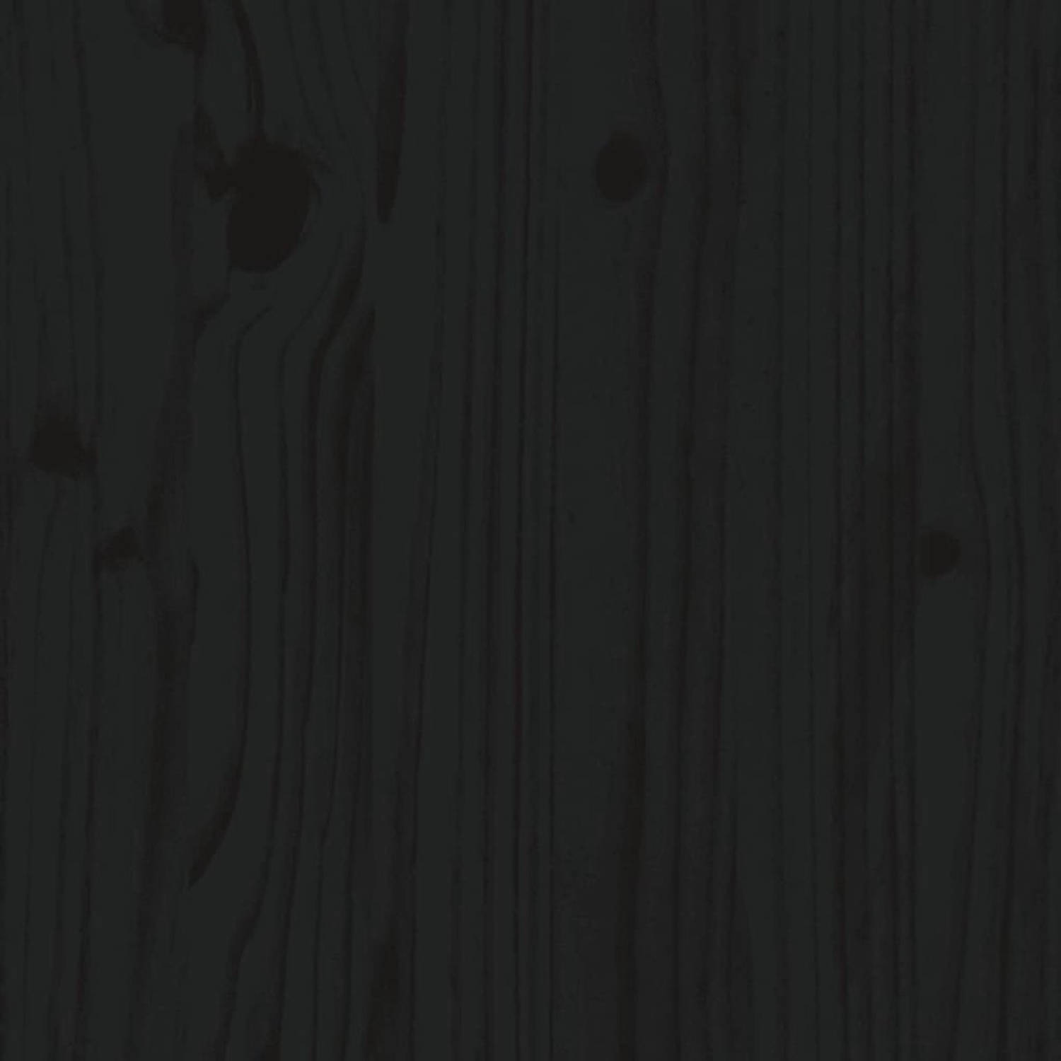 The Living Store Bedframe massief grenenhout zwart 180x200 cm 6FT Super King - Bedframe - Bedframes - Ledikant - Ledikanten - Bed - Bedden - Bed Frame - Bed Frames - Houten Bedfram