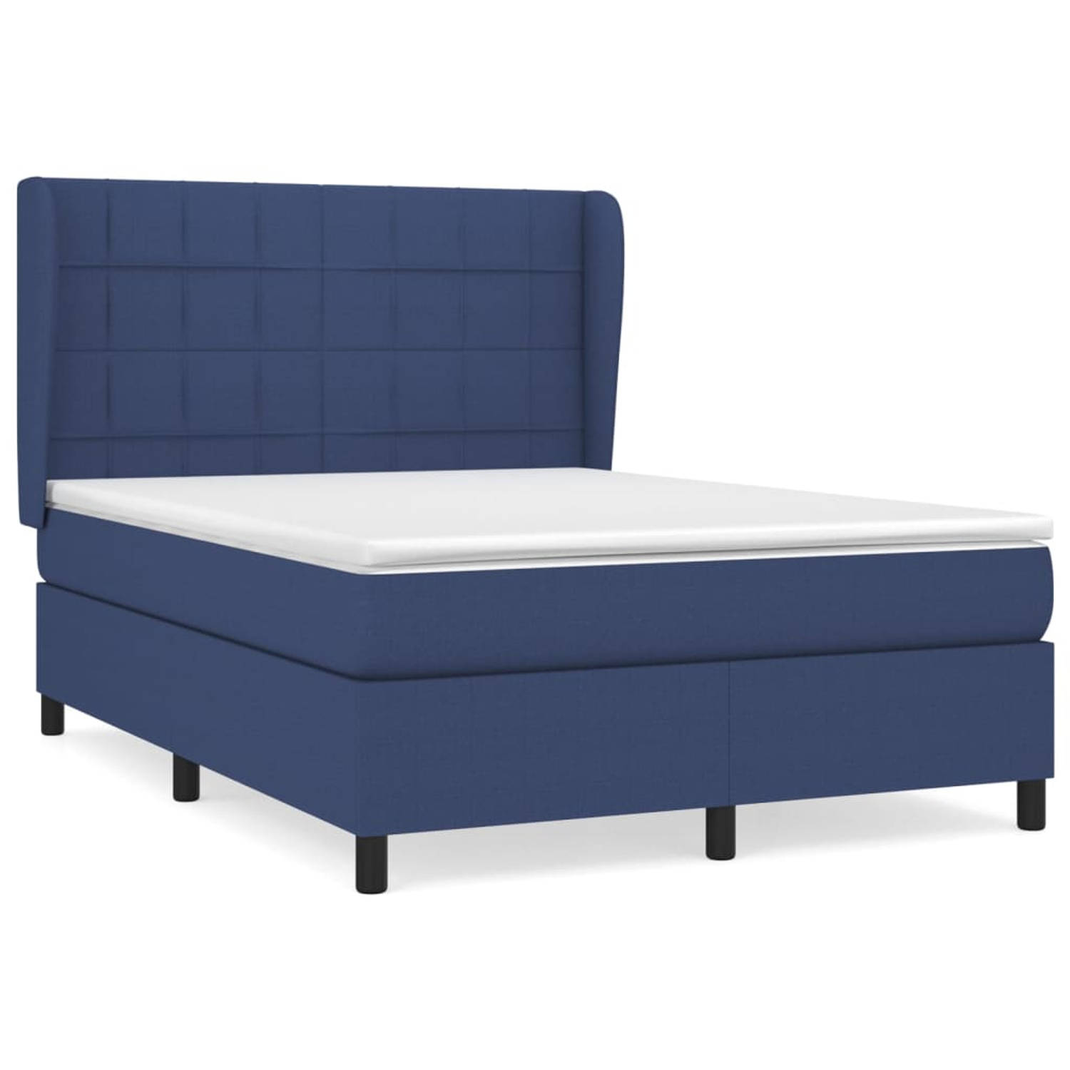 The Living Store Boxspringbed - Pocketvering - 140 x 200 cm - Blauw