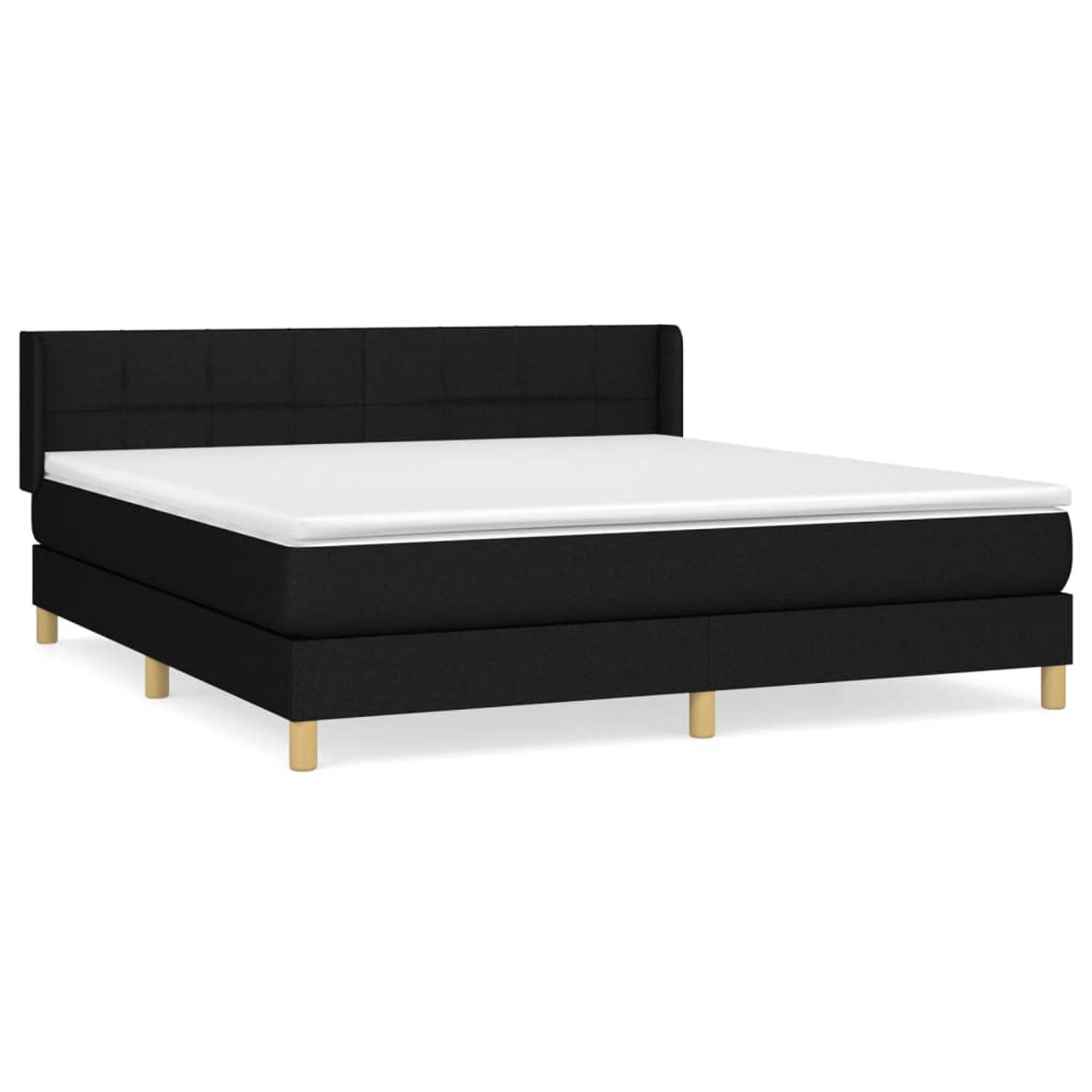 The Living Store Boxspring met matras stof zwart 160x200 cm - Boxspring - Boxsprings - Bed - Slaapmeubel - Boxspringbed - Boxspring Bed - Tweepersoonsbed - Bed Met Matras - Bedfram