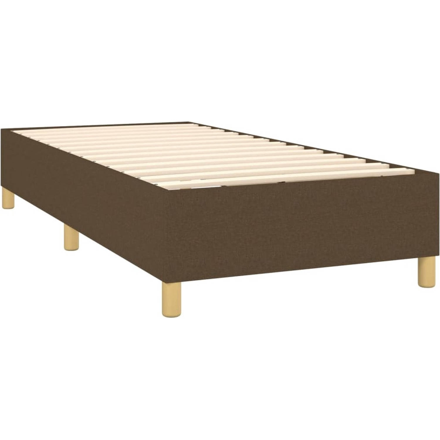 The Living Store Boxspring - Bed met Matras en LED - 203x103x118/128 cm - Donkerbruin