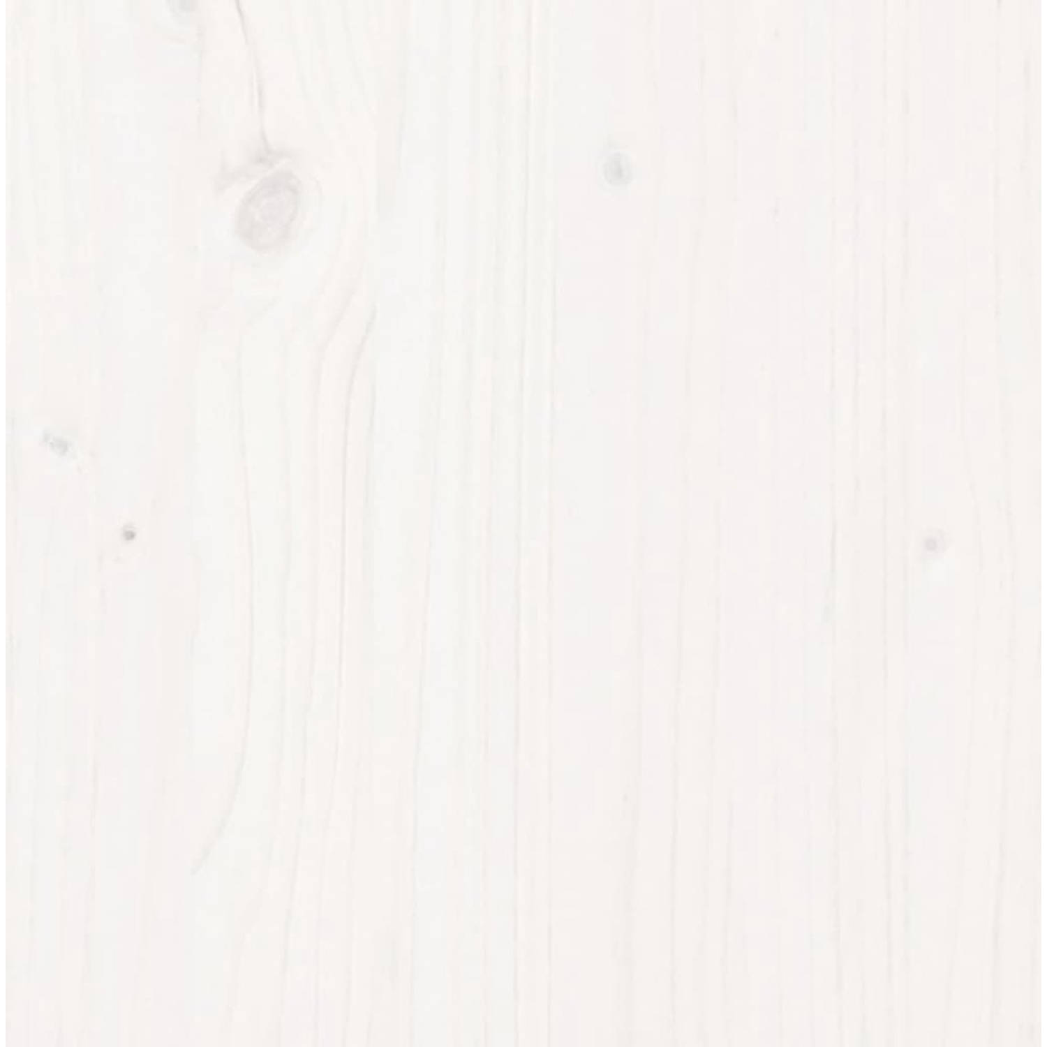 The Living Store Massief grenenhouten bedframe - wit - 205.5 x 105.5 x 31 cm - geschikt voor matras 100 x 200 cm