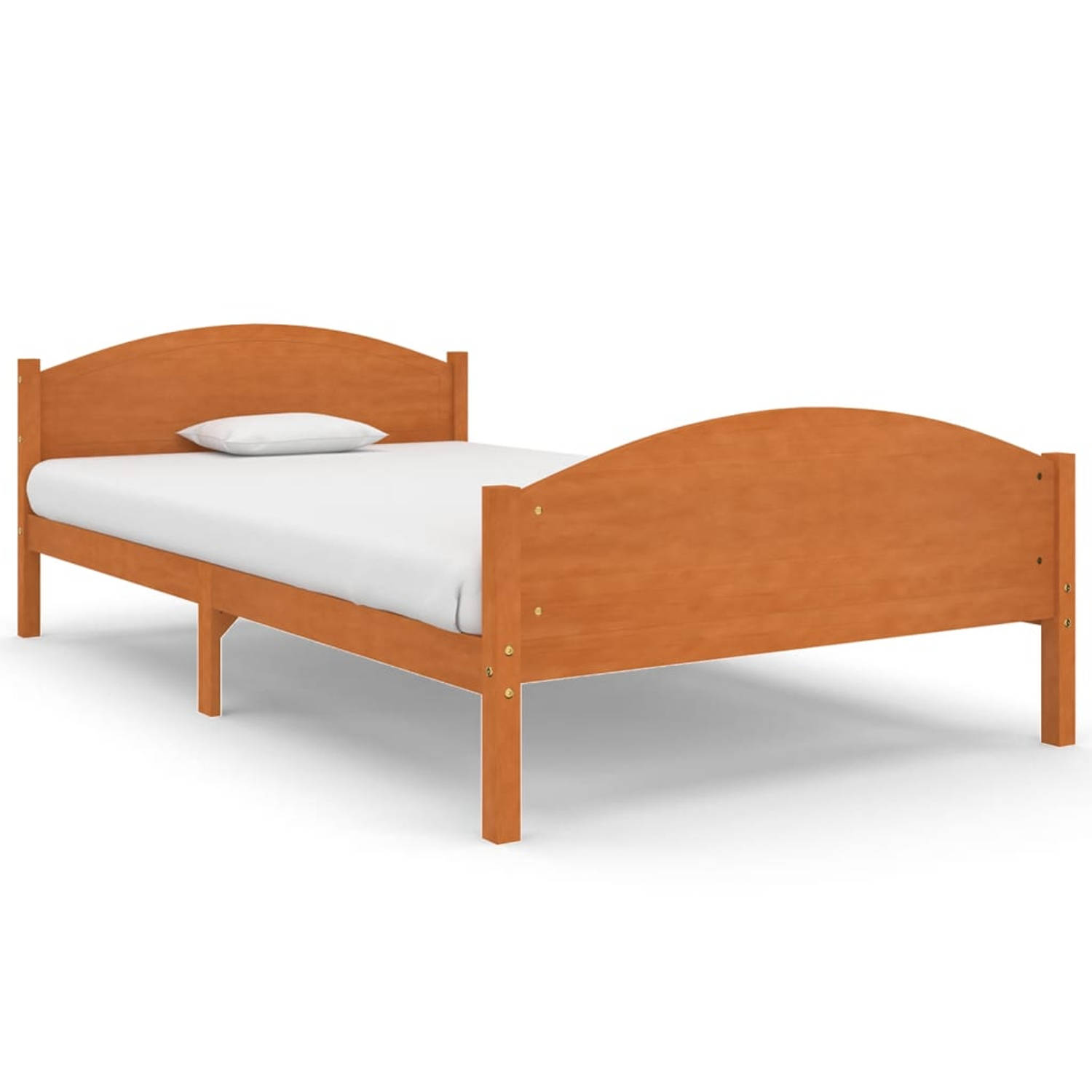 The Living Store Bedframe massief grenenhout honingbruin 120x200 cm - Bedframe - Bedframe - Bed Frame - Bed Frames - Bed - Bedden - Lattenbodem - Lattenbodems - Bed Met Lattenbodem