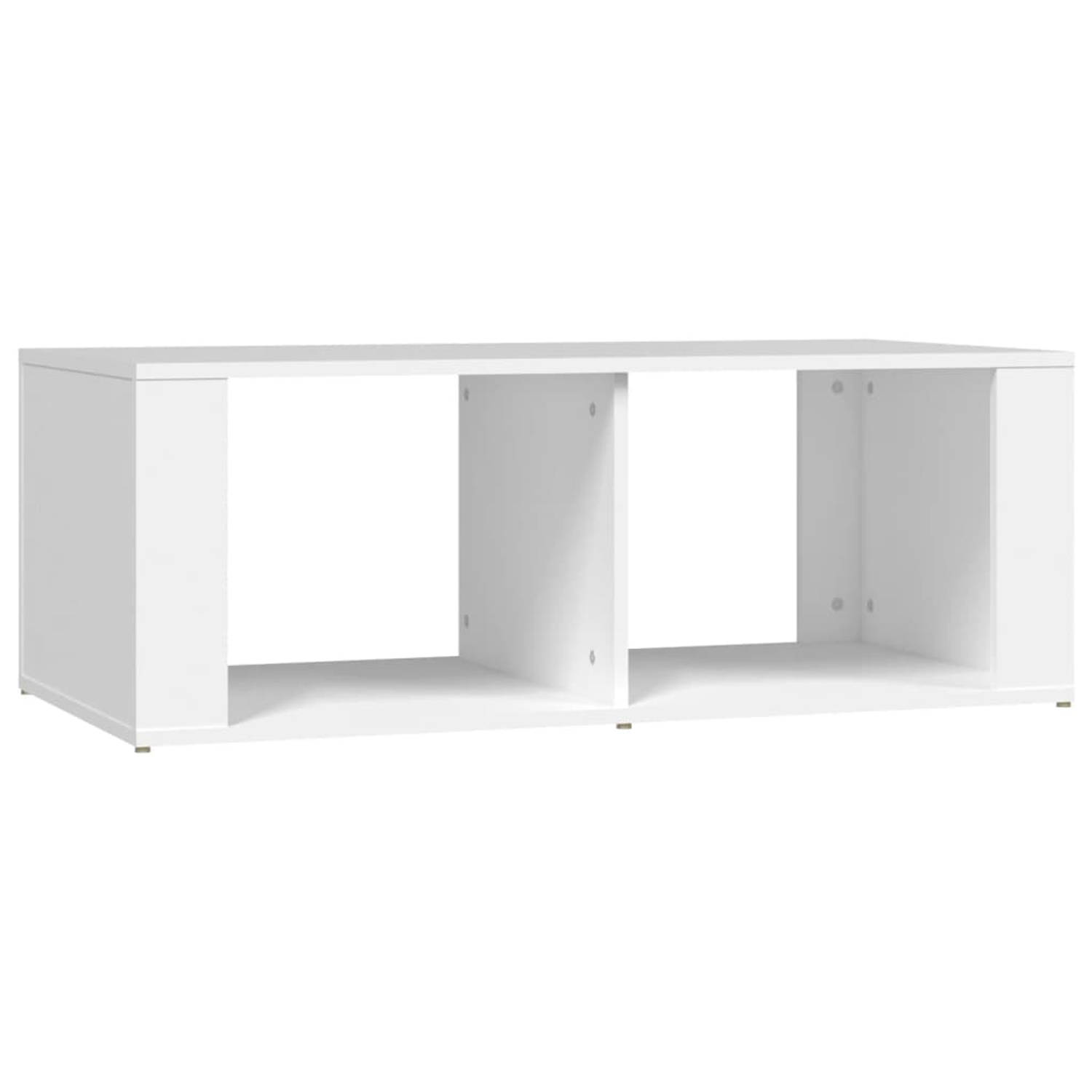 The Living Store Salontafel 100x50x36 cm bewerkt hout wit - Tafel