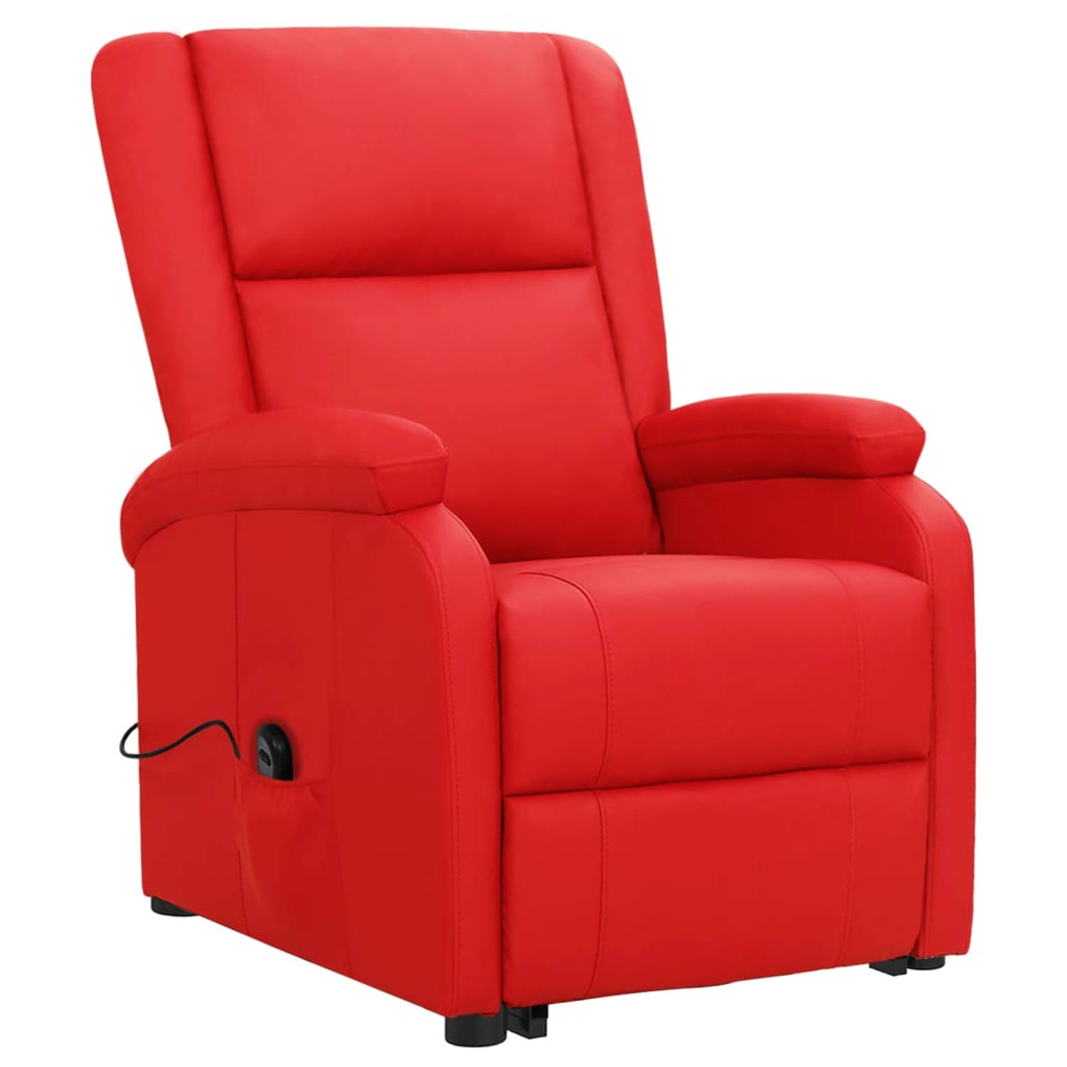 The Living Store Sta-op-stoel verstelbaar kunstleer rood - Fauteuil