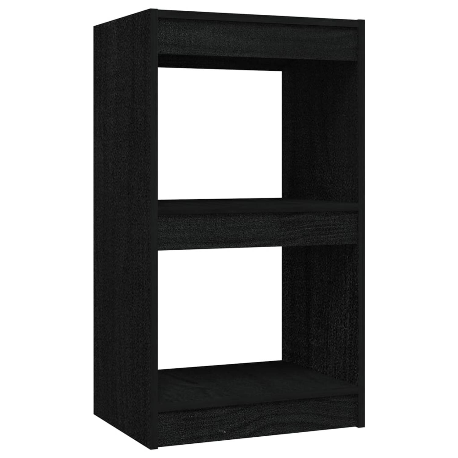 The Living Store Boekenkast 40x30x71-5 cm massief grenenhout zwart - Kast