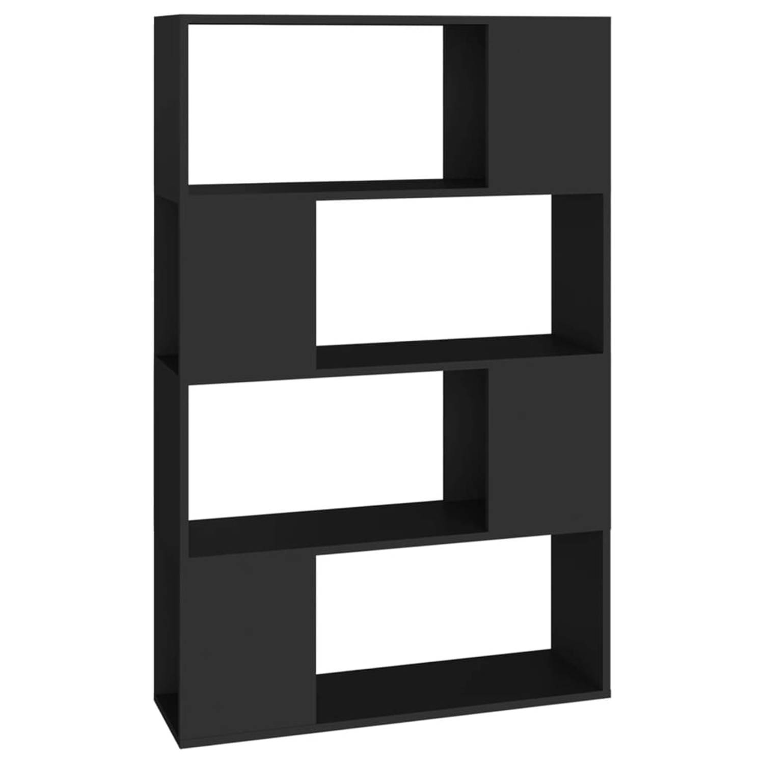 The Living Store Boekenkast/kamerscherm 80x24x124-5 cm spaanplaat zwart - Kast