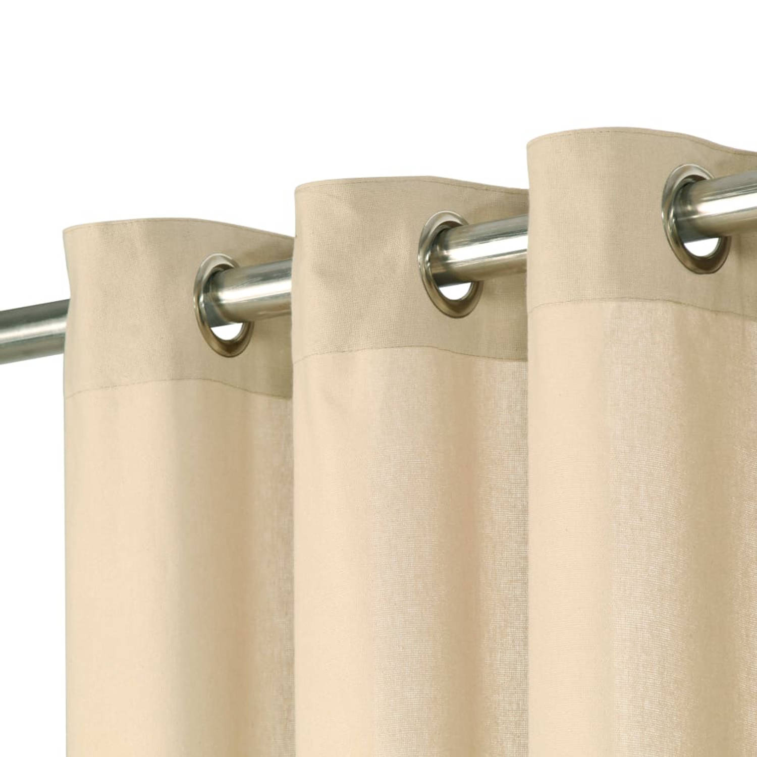 The Living Store Beige Gordijnen Katoen - 140 x 245 cm - Met metalen ringen