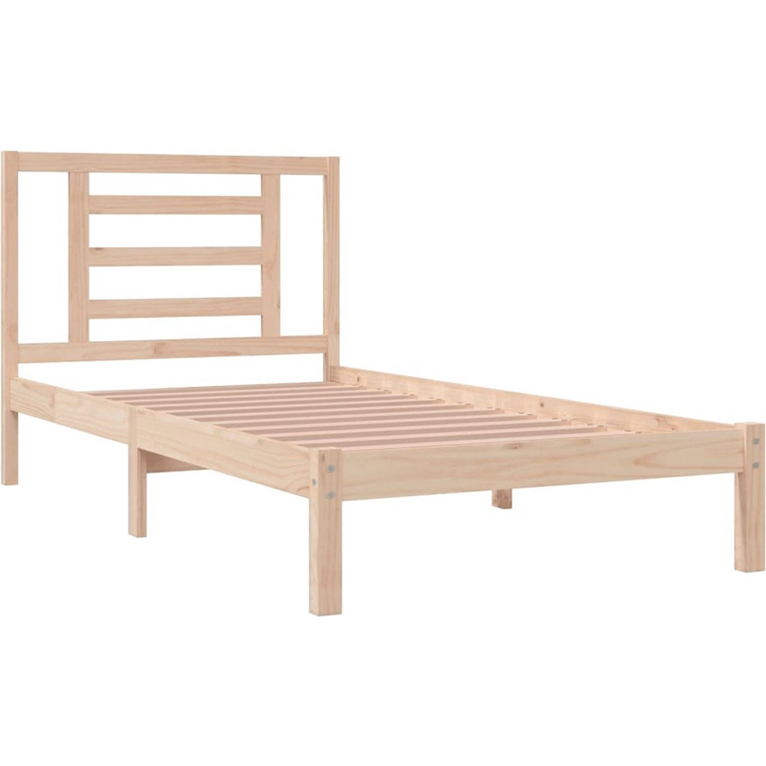 The Living Store Bedframe Houten - 195.5 x 95.5 cm - Massief grenenhout