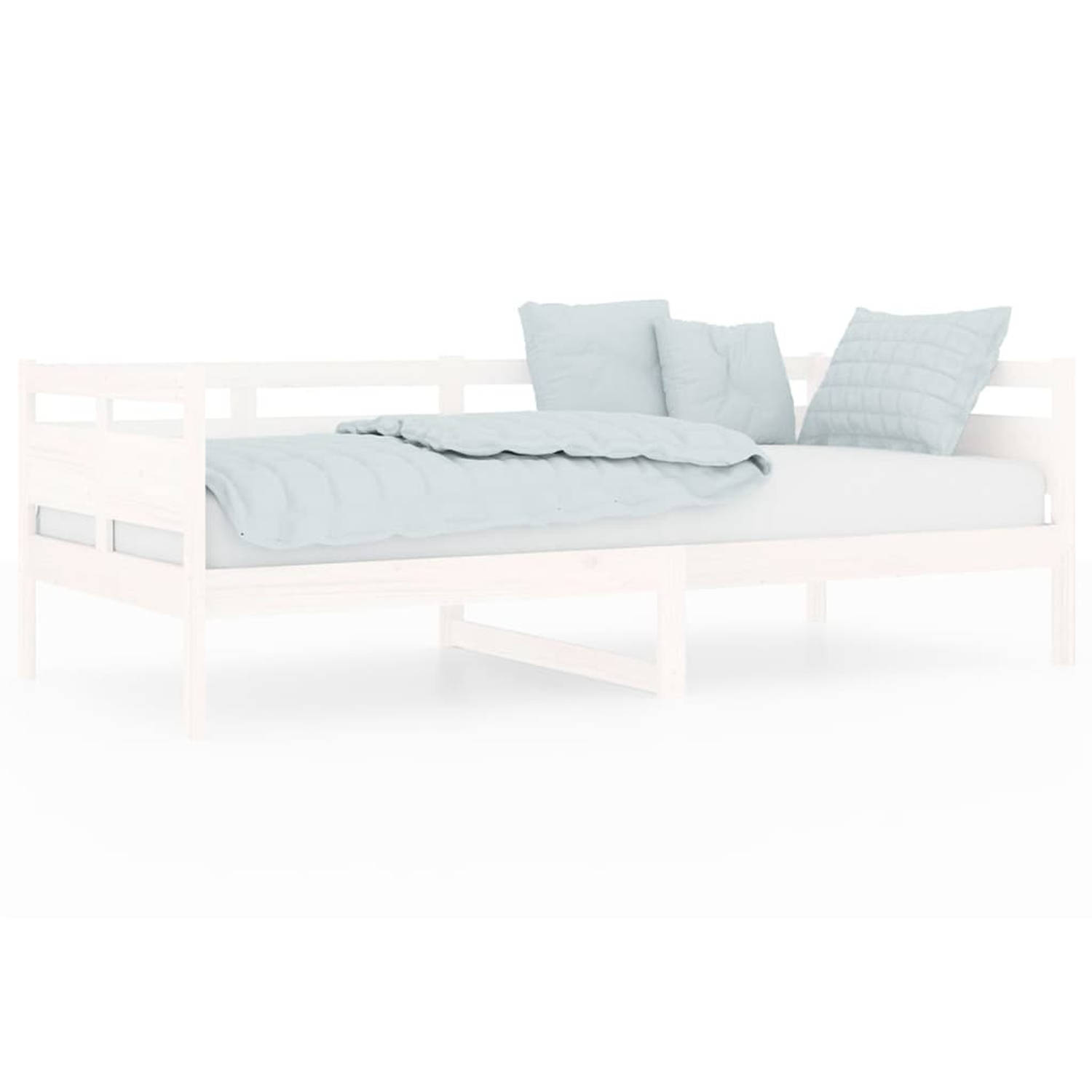 The Living Store Slaapbank massief grenenhout wit 90x200 cm - Slaapbank - Slaapbanken - Bedbank - Bed - Bedframe - Houten Bedframe - Bedbodem - Slaapmeubel - Ledikant - Bedbanken -