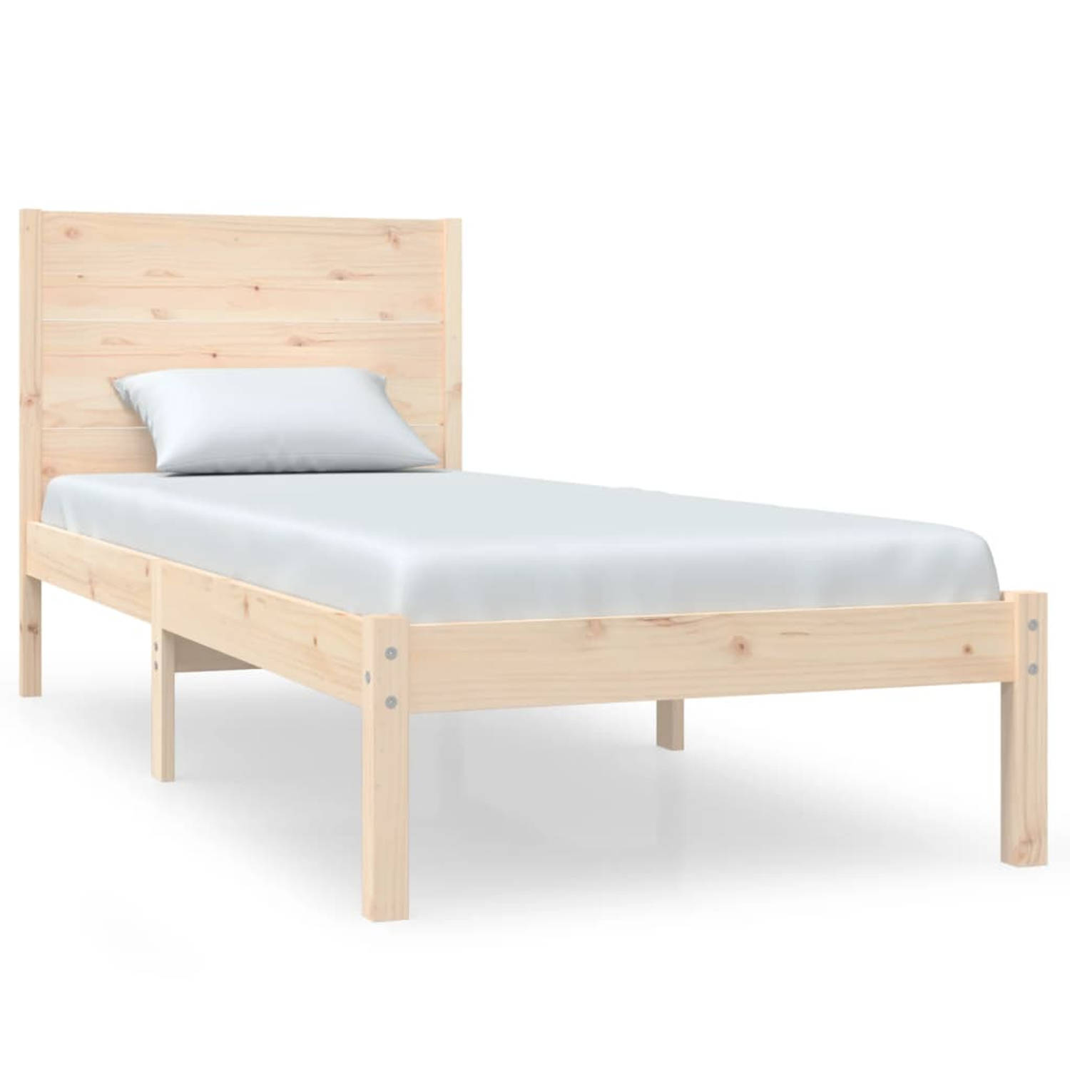 The Living Store Bedframe massief grenenhout 90x200 cm - Bedframe - Bedframes - Eenpersoonsbed - Bed - Bedombouw - Ledikant - Houten Bedframe - Eenpersoonsbedden - Bedden - Bedombo