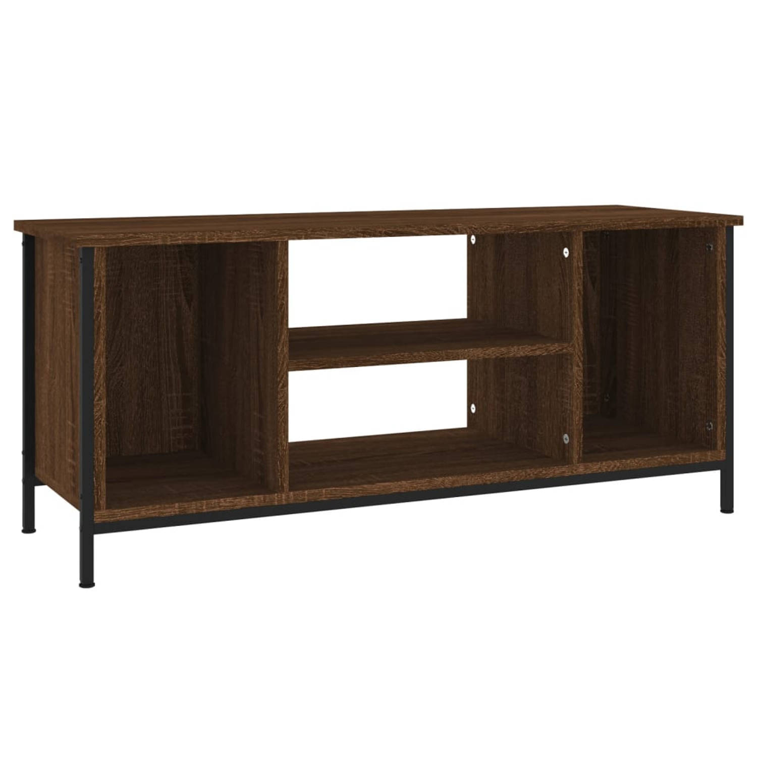 The Living Store Tv-meubel 102x35x45 cm bewerkt hout bruineikenkleurig - Kast