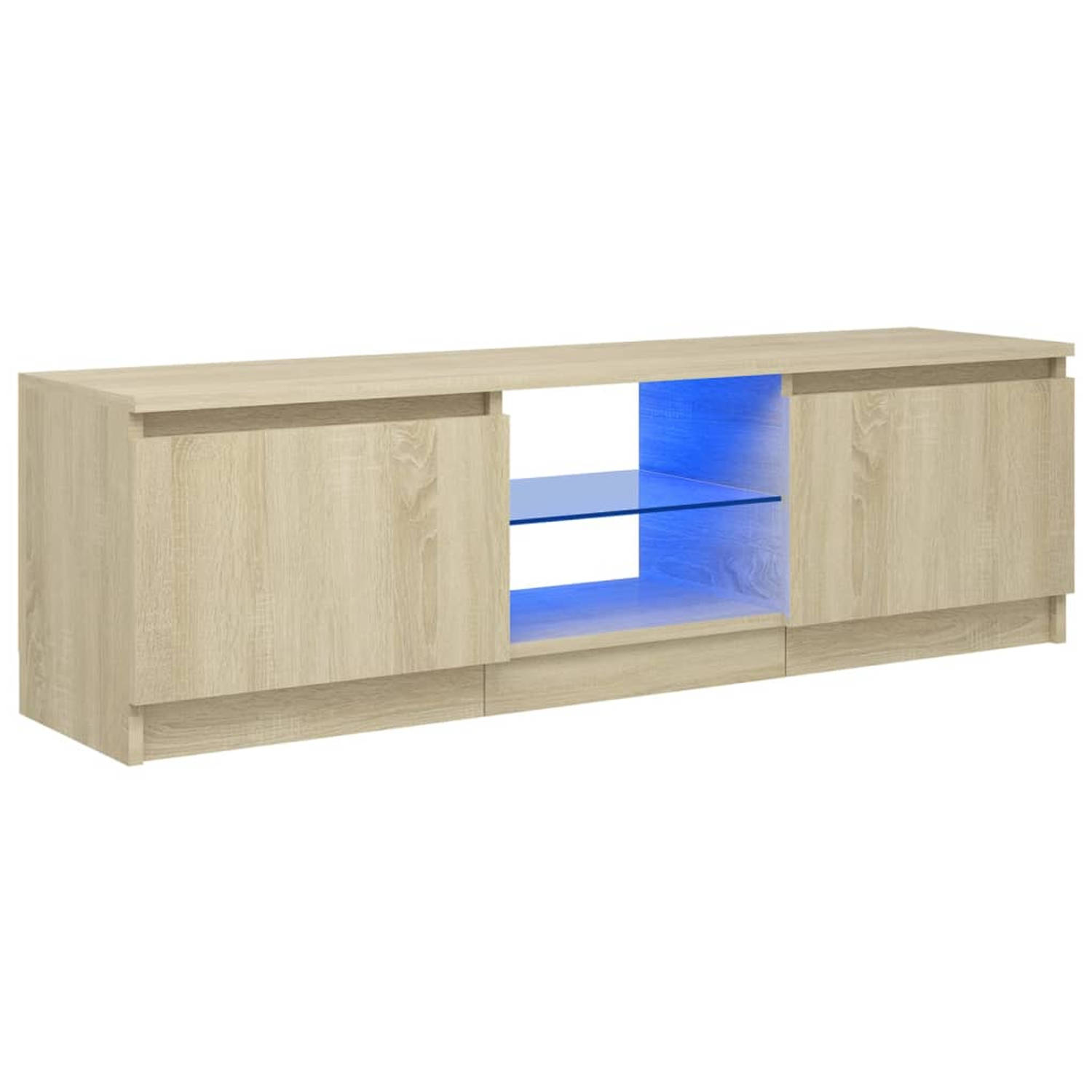 The Living Store TV-meubel - LED-verlichting - sonoma eiken - 120 x 30 x 35.5 cm - trendy ontwerp