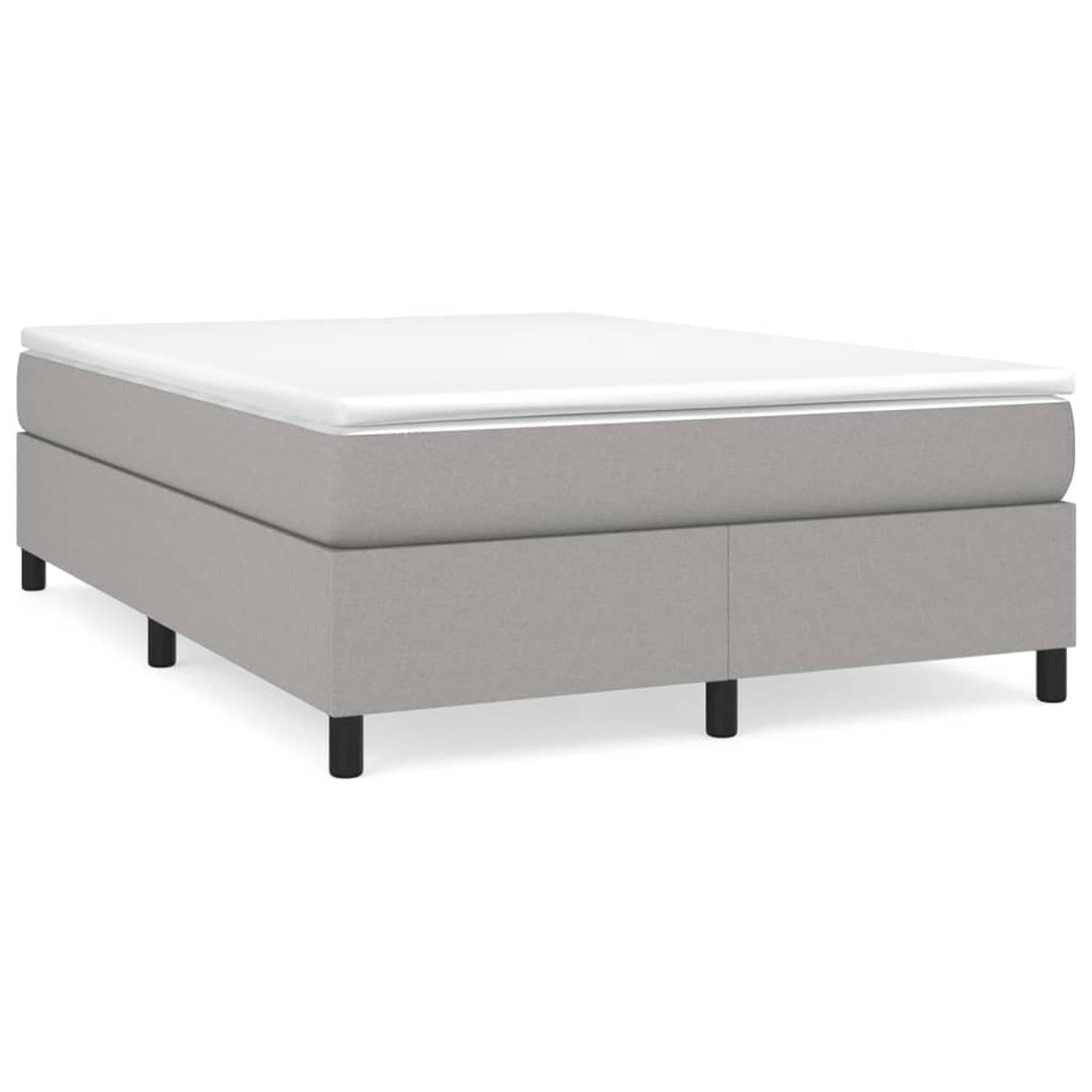 The Living Store Boxspring met matras stof lichtgrijs 140x200 cm - Boxspring - Boxsprings - Bed - Slaapmeubel - Boxspringbed - Boxspring Bed - Tweepersoonsbed - Bed Met Matras - Be