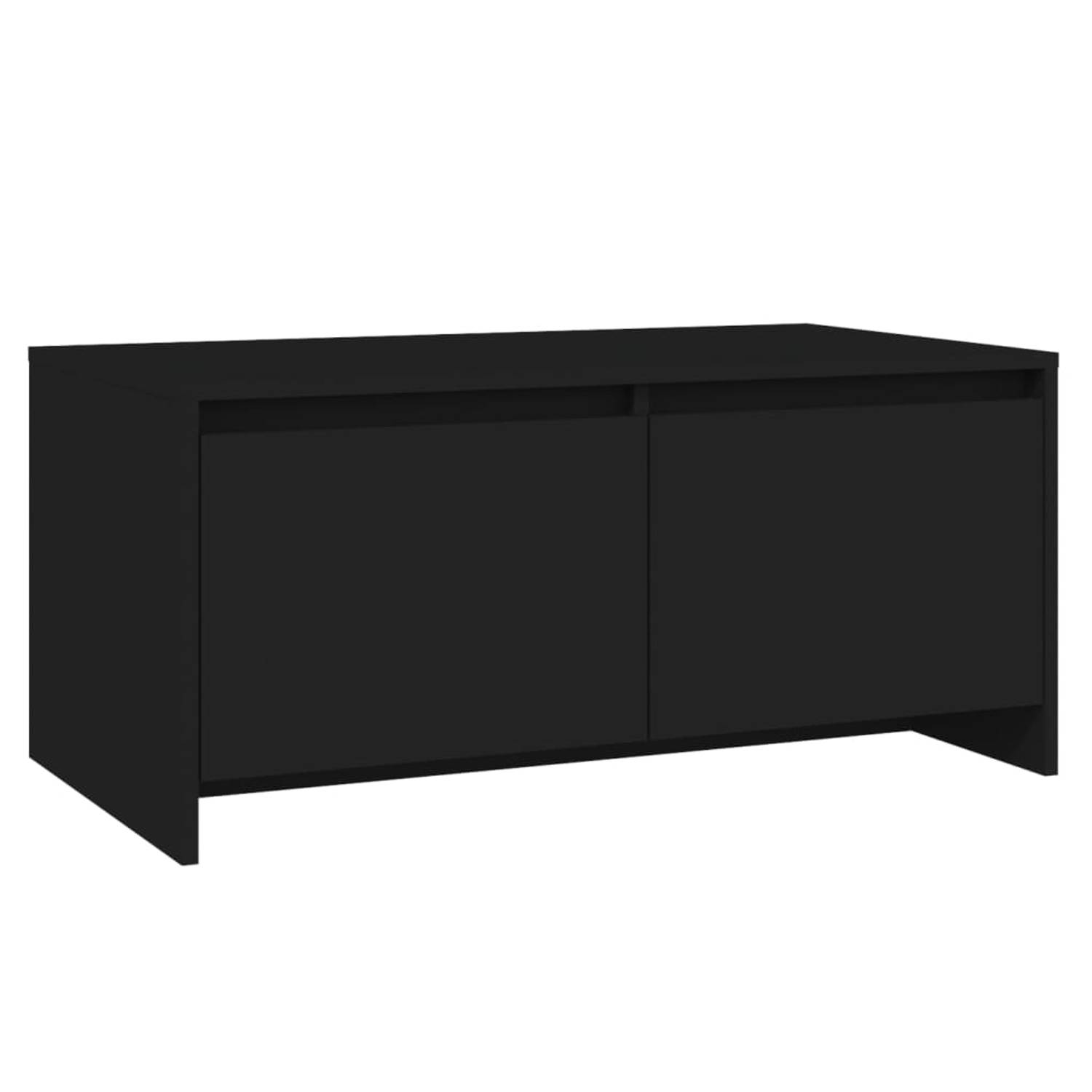 The Living Store Salontafel 90x50x41-5 cm spaanplaat zwart - Tafel