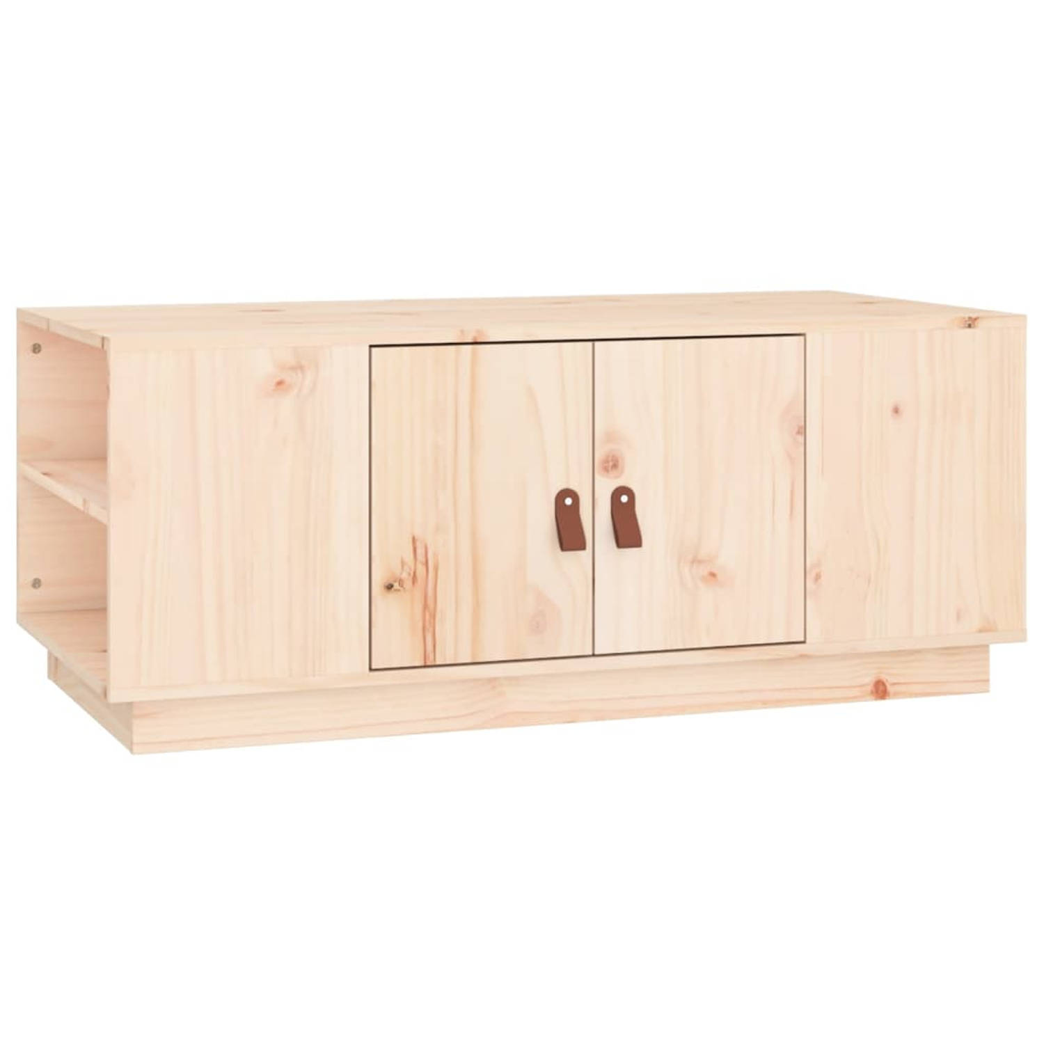 The Living Store Salontafel 100x50x41 cm massief grenenhout - Tafel