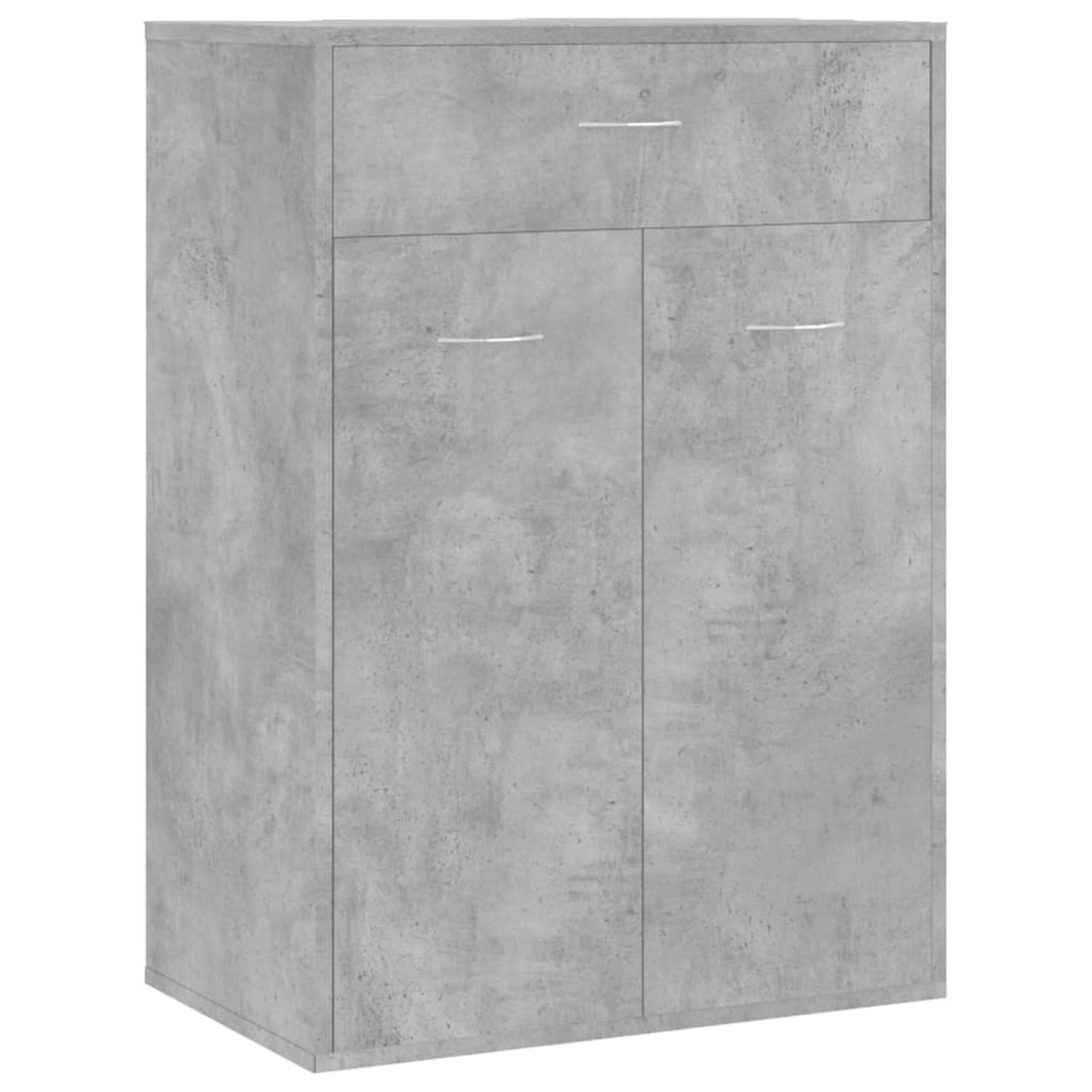 The Living Store Schoenenkast 60x35x84 cm bewerkt hout betongrijs - Schoenenkast