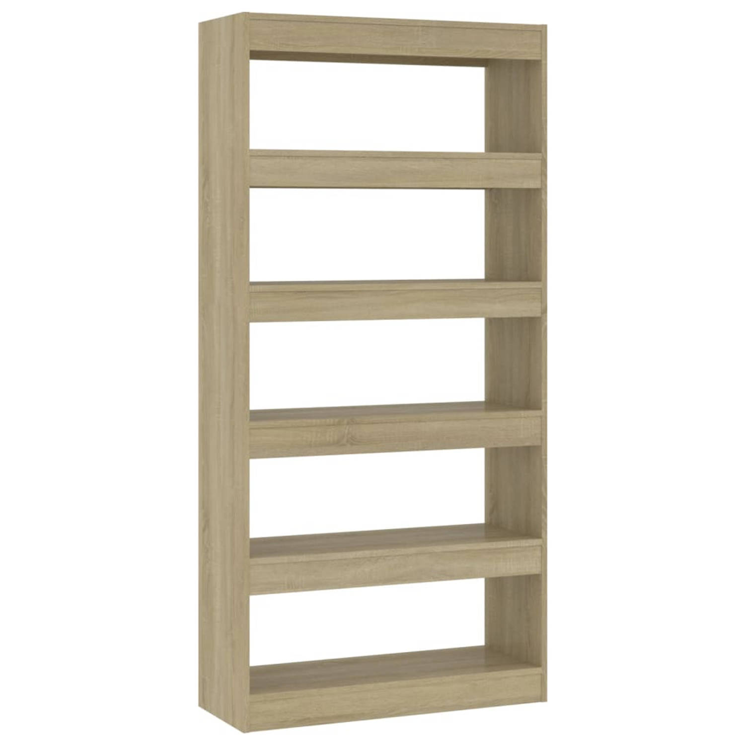 The Living Store Boekenkast/kamerscherm 80x30x166 cm spaanplaat sonoma eiken - Kast