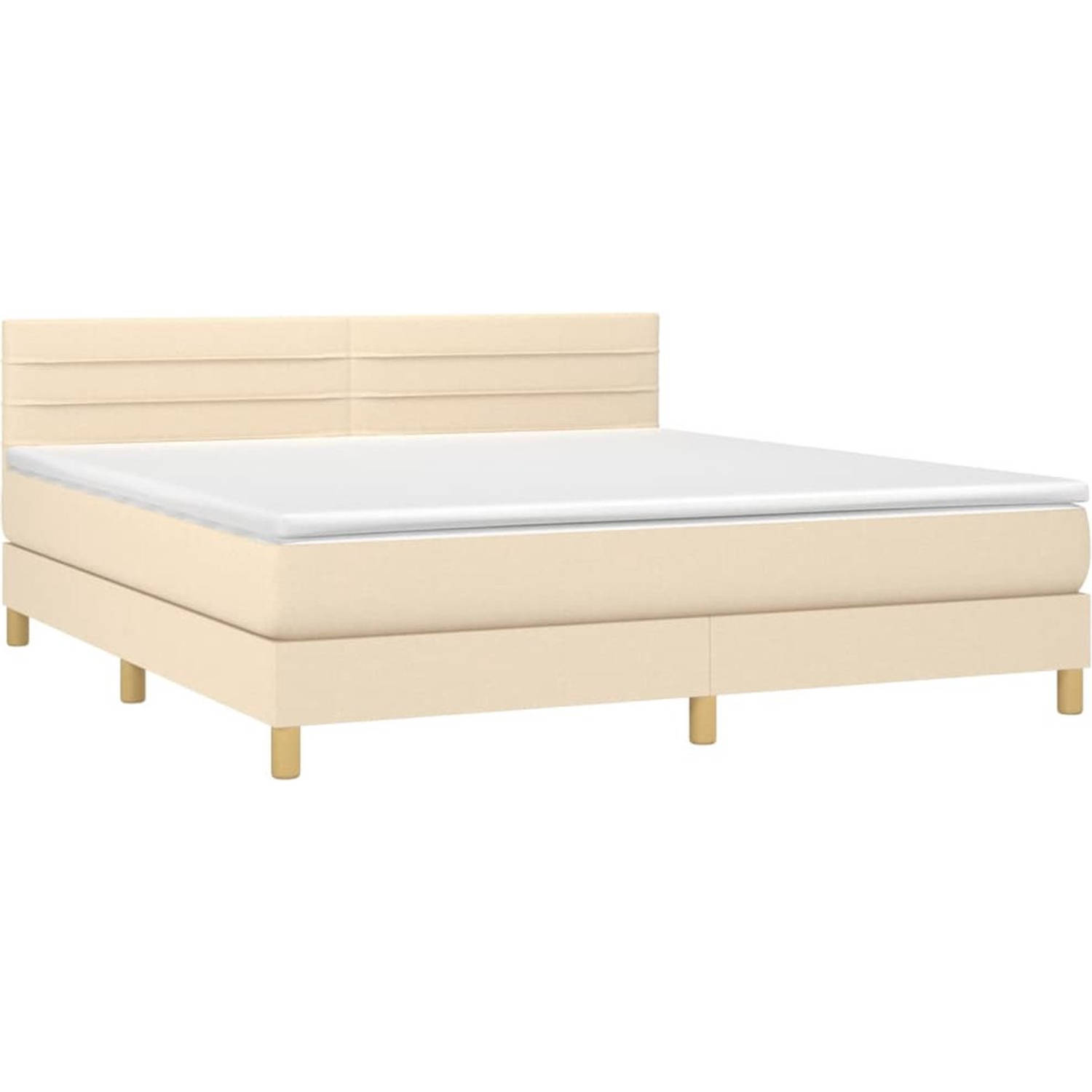 The Living Store Boxspringbed - Comfort - Bed - 180 x 200 cm - Crème - Pocketvering
