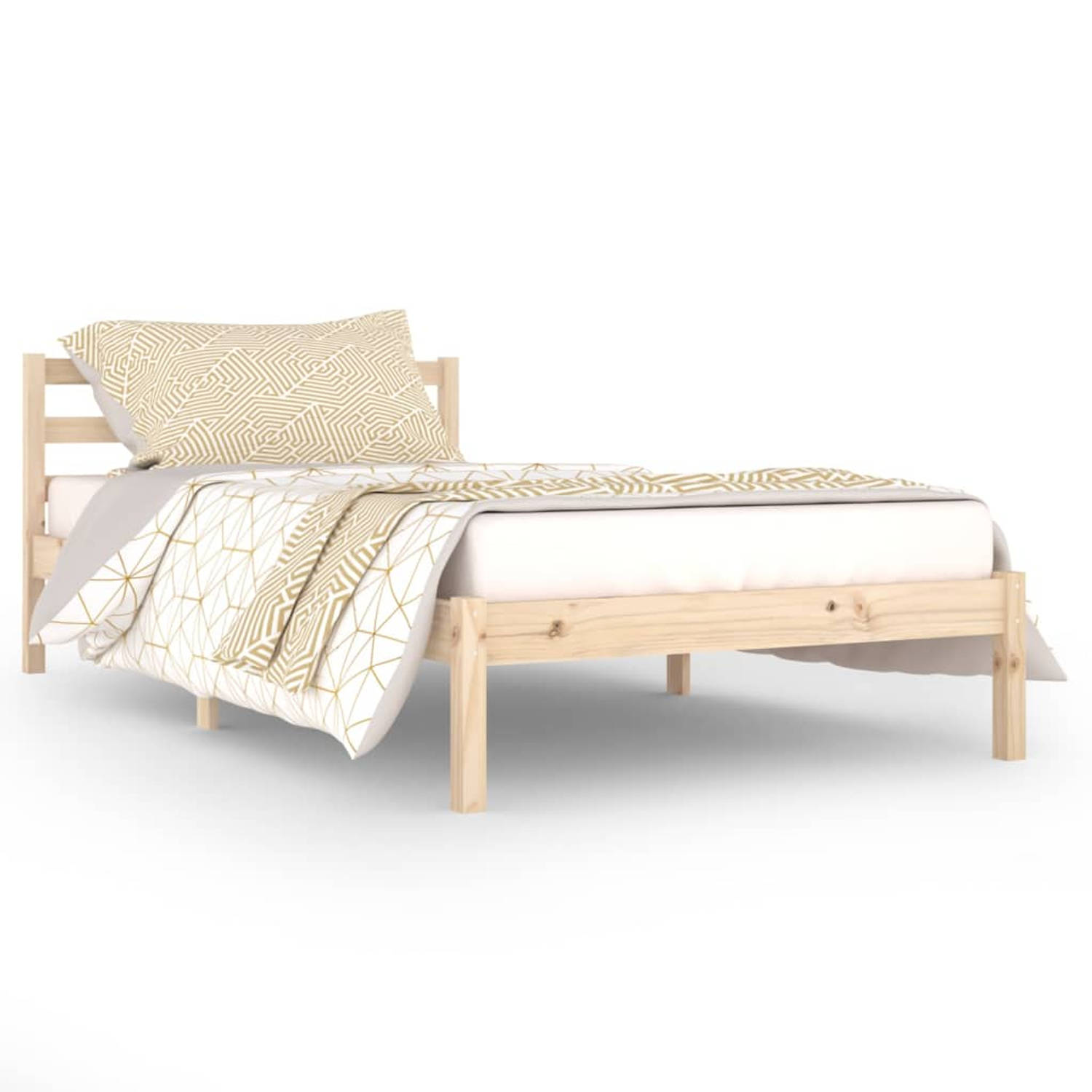 The Living Store Bedframe massief grenenhout 100x200 cm - Bedframe - Bedframes - Bed - Bedbodem - Ledikant - Bed Frame - Massief Houten Bedframe - Slaapmeubel - Bedden - Bedbodems
