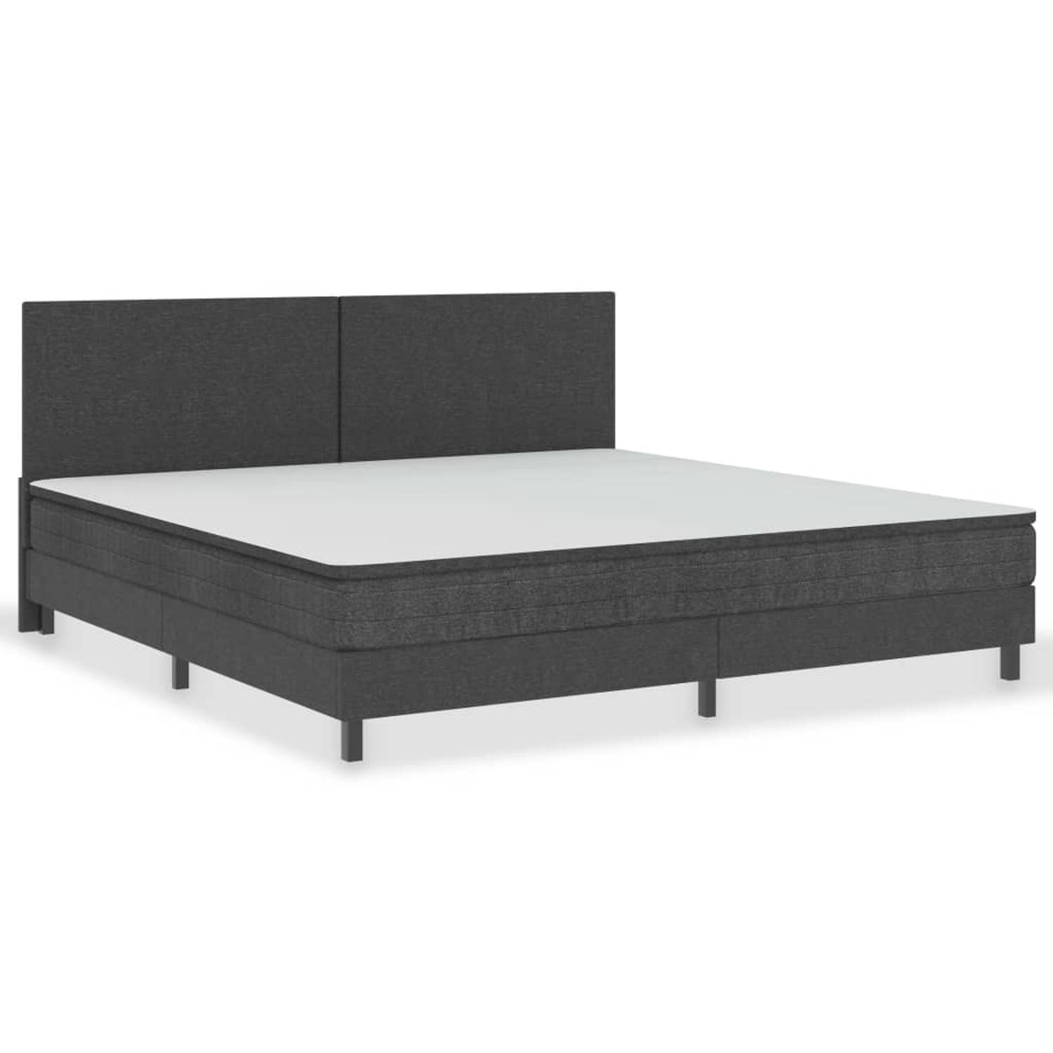 The Living Store Boxspringframe stof grijs 200x200 cm - Boxspringframe - Boxspringframes - Boxspring - Boxsprings - Bedframe - Bedframes - Bed - Bedden - Tweepersoonsbed - Tweepers