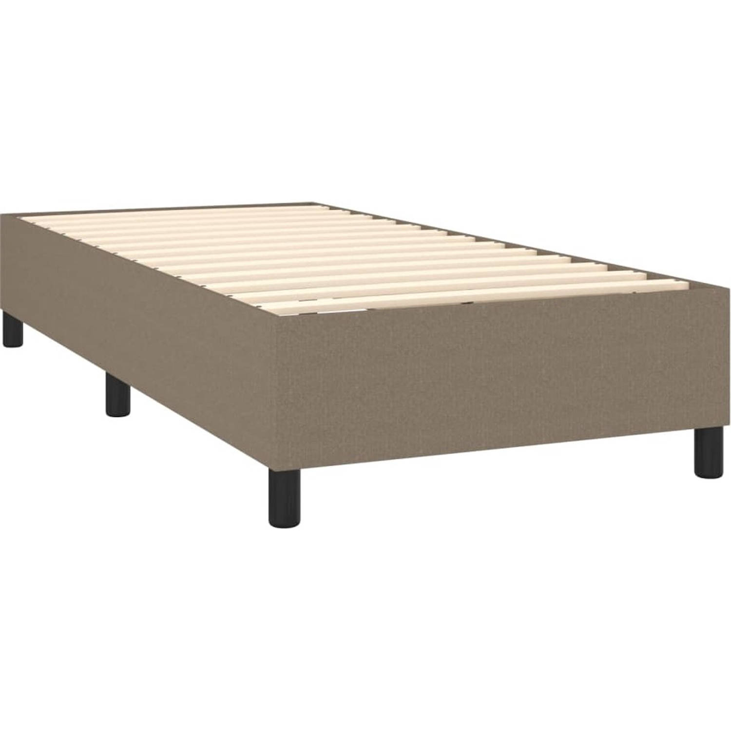The Living Store Boxspringbed - Comfort - Bed - 193 x 93 x 118/128 cm - Kleur- taupe