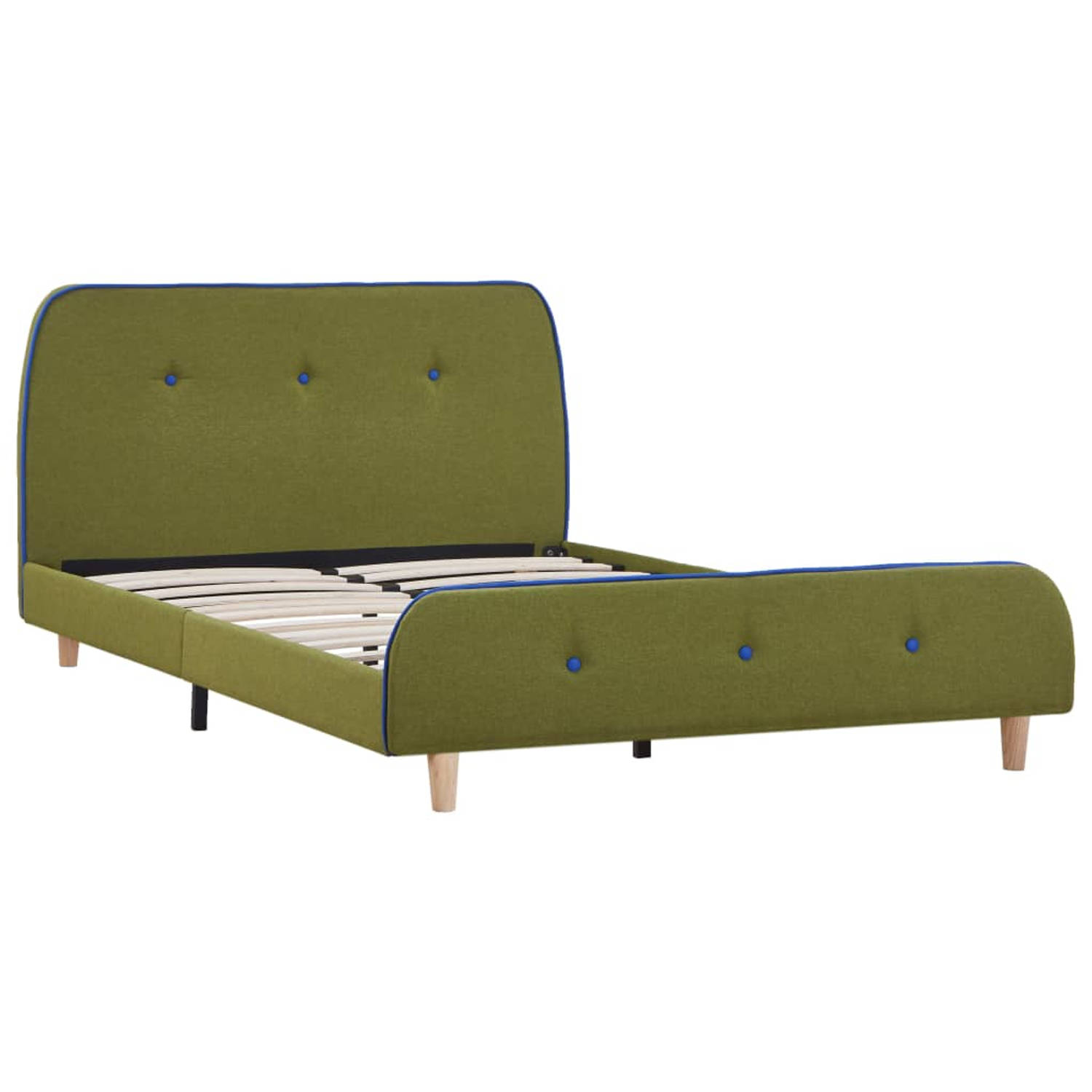 The Living Store Bedframe stof groen 120x200 cm - Bed