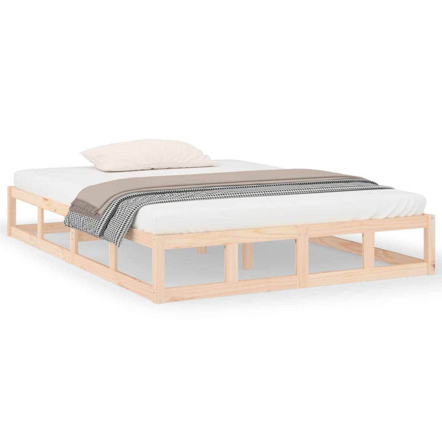 The Living Store Bedframe massief hout 120x200 cm - Bedframe - Bedframes - Bed - Bedbodem - Ledikant - Bed Frame - Massief Houten Bedframe - Slaapmeubel - Tweepersoonsbed - Bedden