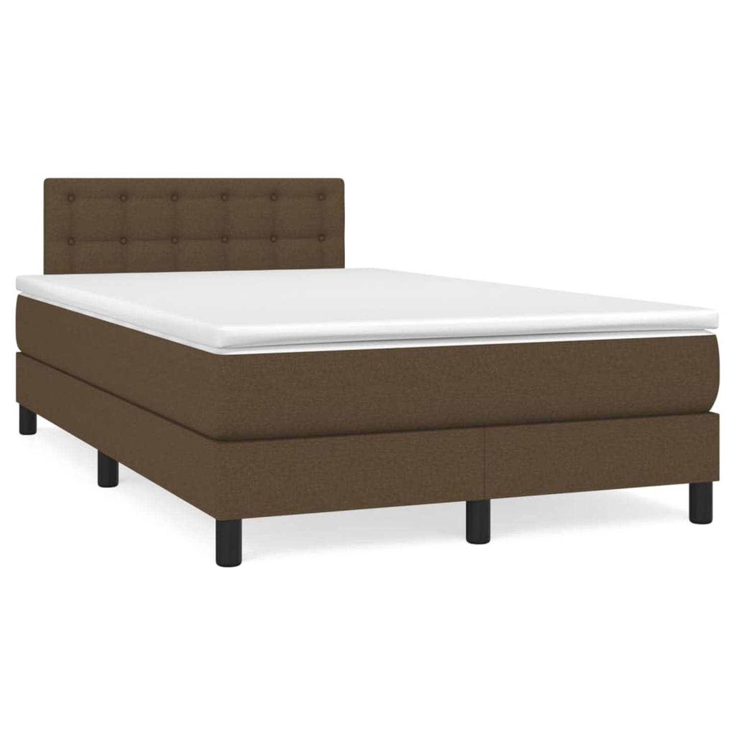 The Living Store Boxspring met matras stof donkerbruin 120x200 cm - Boxspring - Boxsprings - Bed - Slaapmeubel - Boxspringbed - Boxspring Bed - Tweepersoonsbed - Bed Met Matras - B