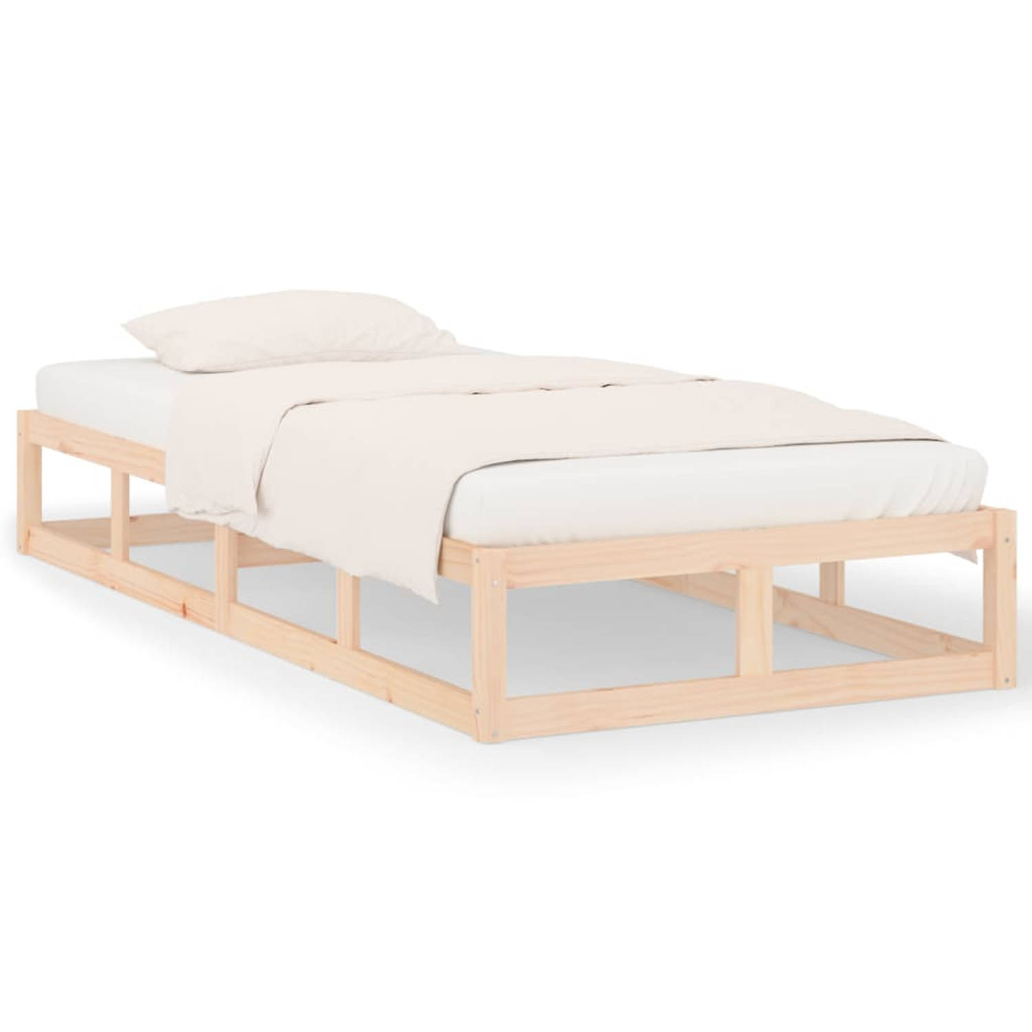 The Living Store Bedframe massief hout 90x200 cm - Bedframe - Bedframes - Bed - Bedbodem - Ledikant - Bed Frame - Massief Houten Bedframe - Slaapmeubel - Eenpersoonsbed - Bedden -